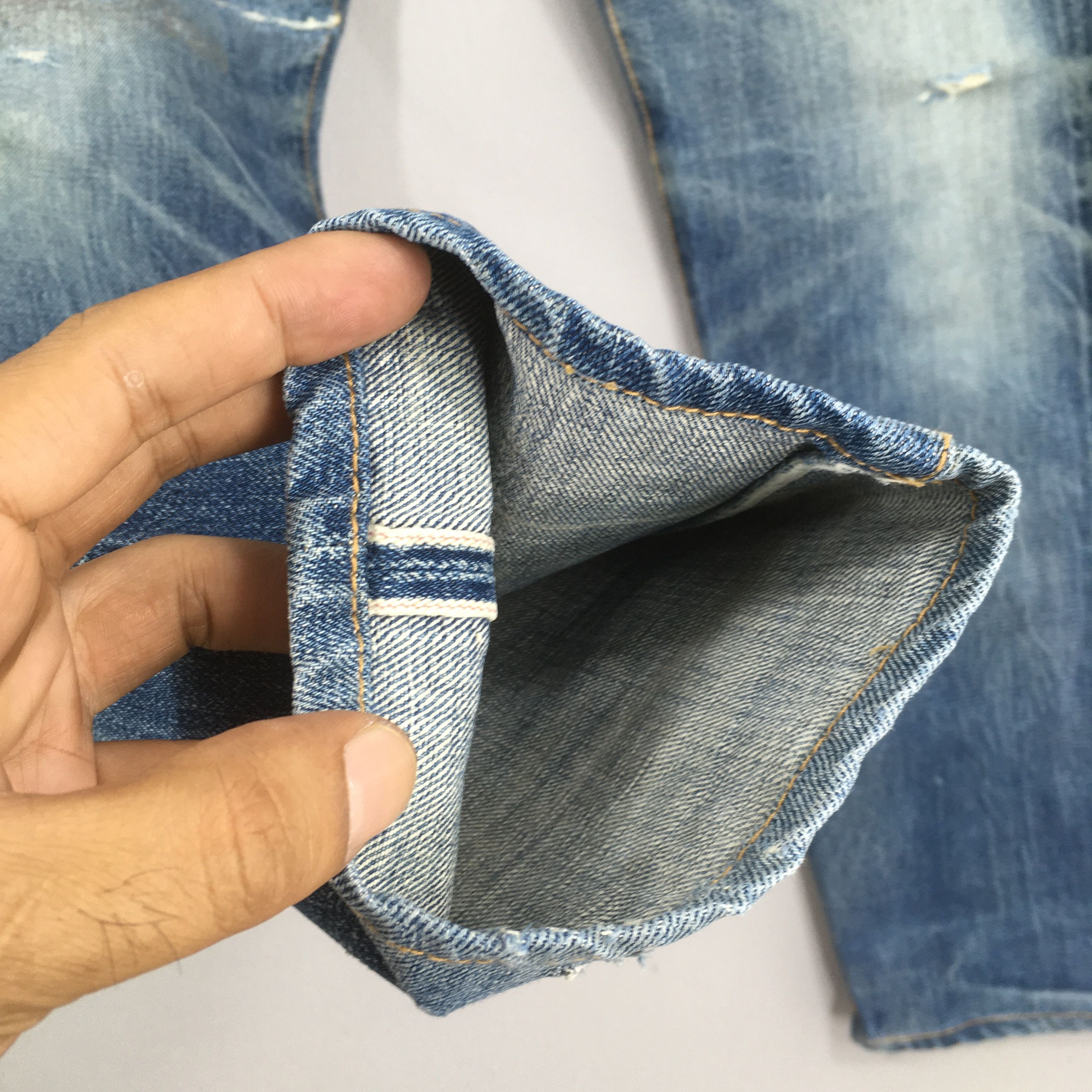 Eternal Size 28x29 Vintage 90s Sewing Chop Crafted Japan Jeans S97 Size US 28 / EU 44 - 5 Thumbnail