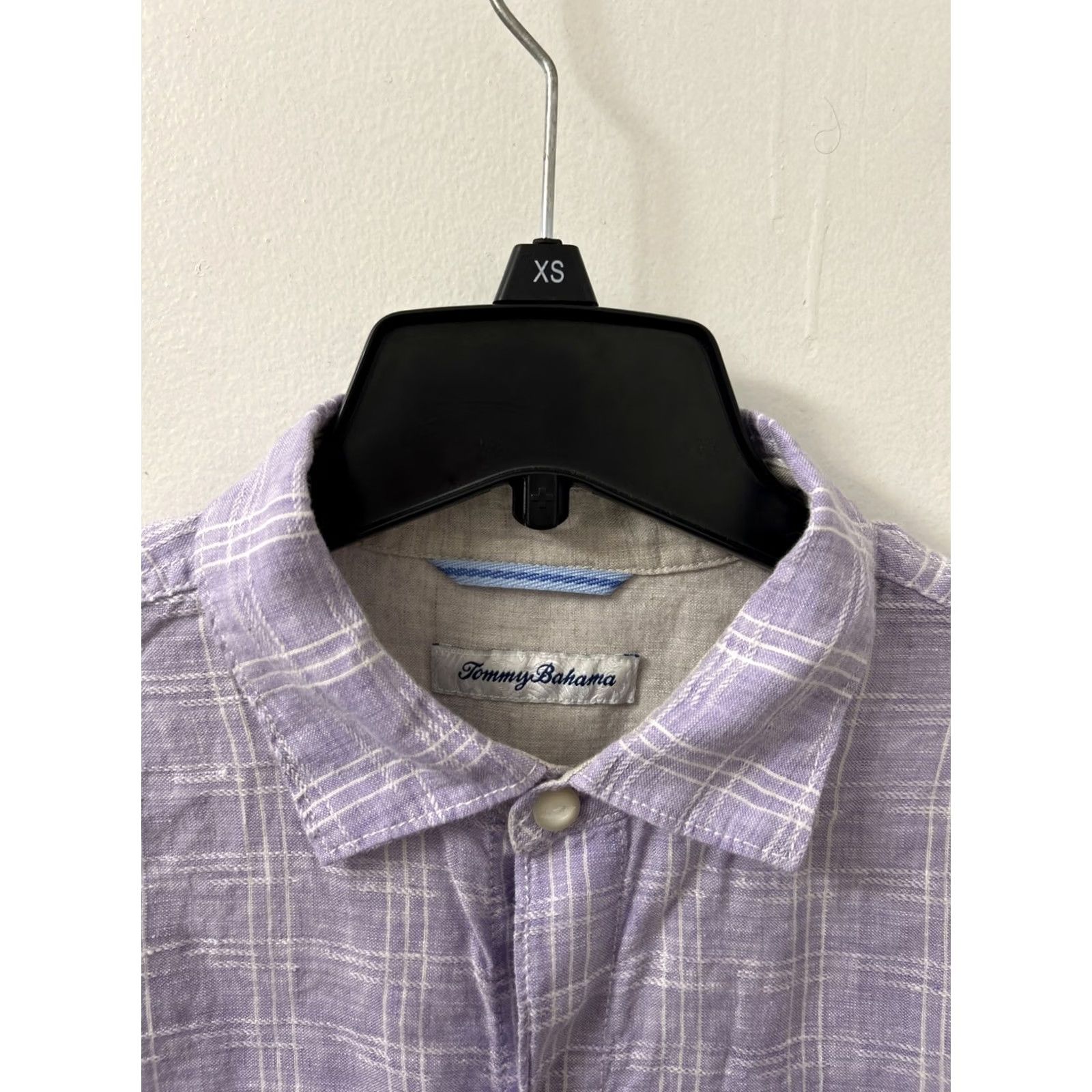 Tommy Bahama Tommy Bahama Shirt Mens Medium Purple Plaid 100% Linen Button-Down Long Sleeve Shirt Size US M / EU 48-50 / 2 - 7 Thumbnail