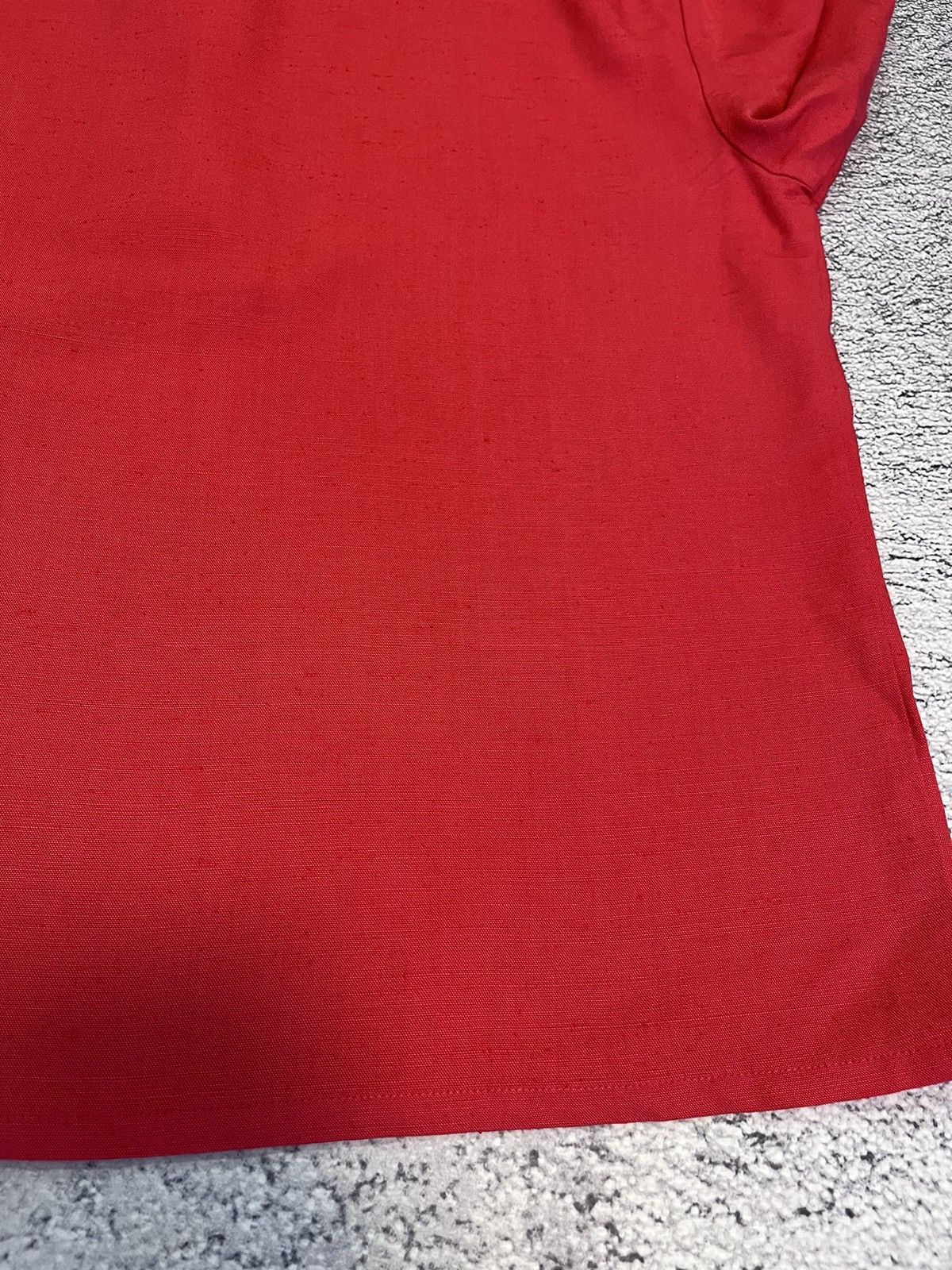 Yves Saint Laurent YSL Variation Red Silk Linen Blouse Gold Buttons Vintage F38 Size S / US 4 / IT 40 - 22 Thumbnail