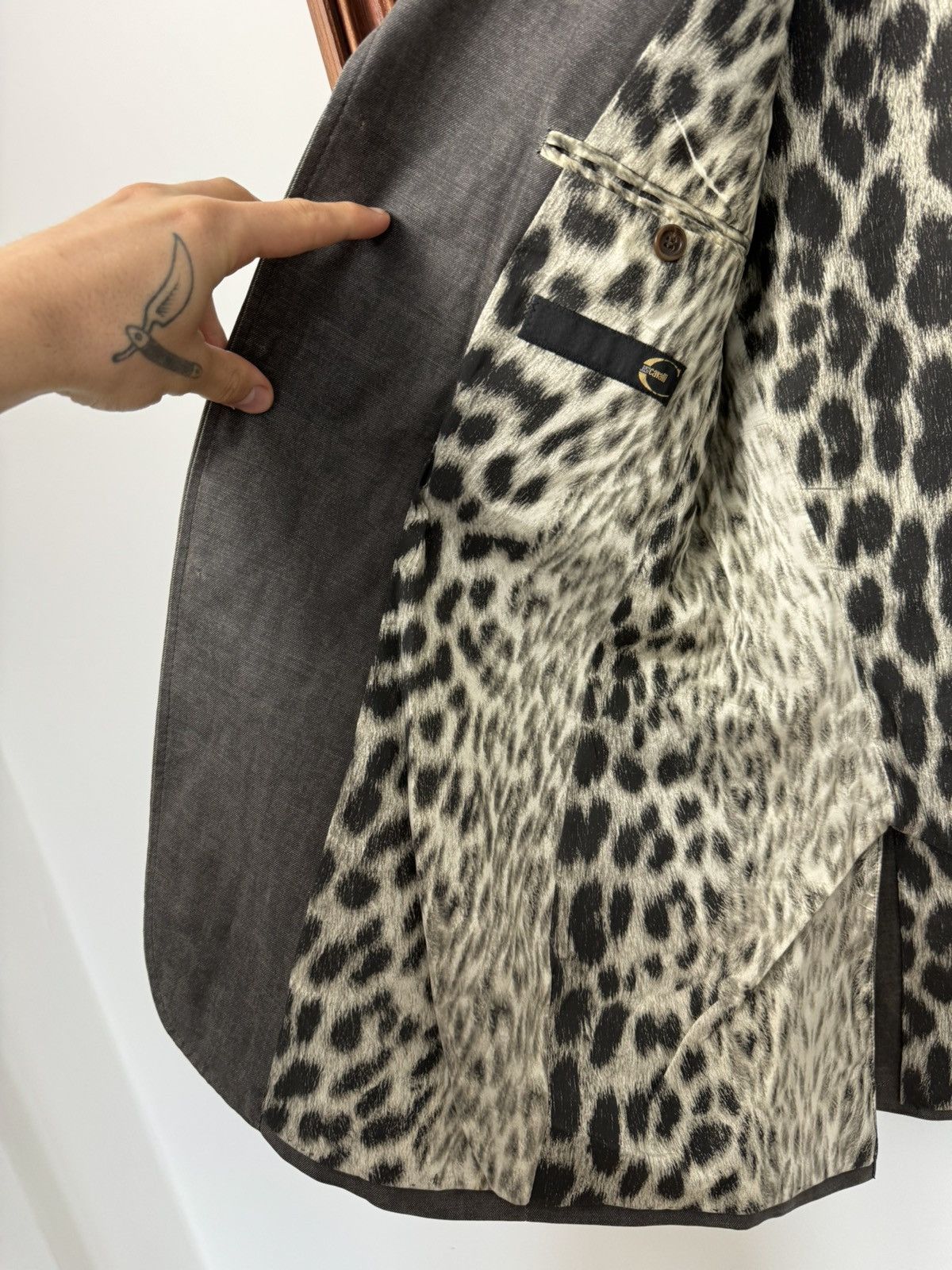 Roberto Cavalli Just Cavalli Leopard Print Gray Blazer Y2k Vintage Archive Size US M / EU 48-50 / 2 - 5 Thumbnail