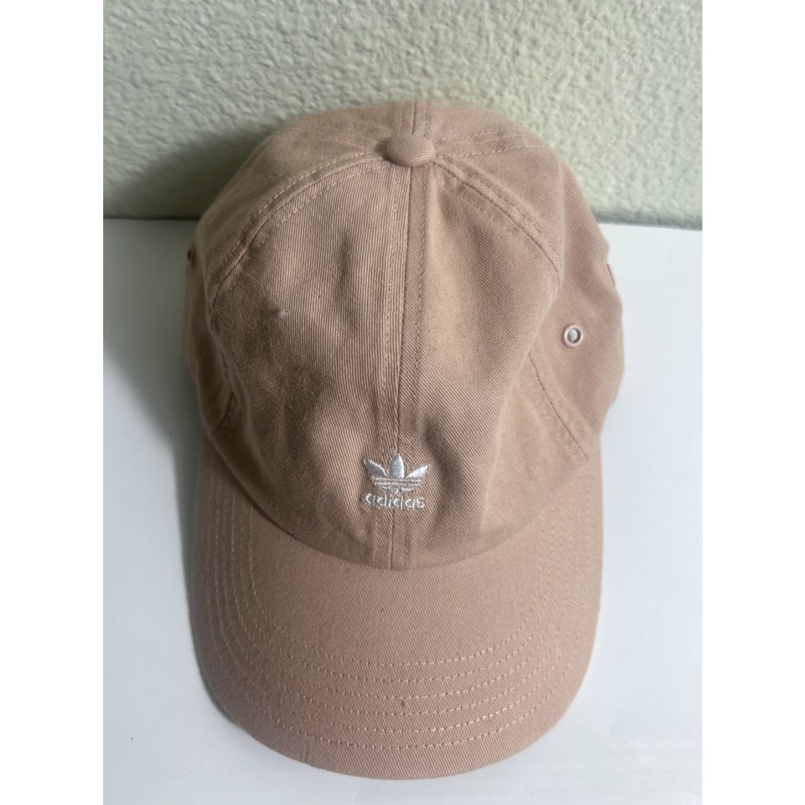 Adidas Adidas Originals Women's Pearl Pink Relaxed Mini Logo Adjustable Baseball Cap | Pink Knit Cotton Adjustable Adults Womens Cap Size ONE SIZE - 5 Thumbnail