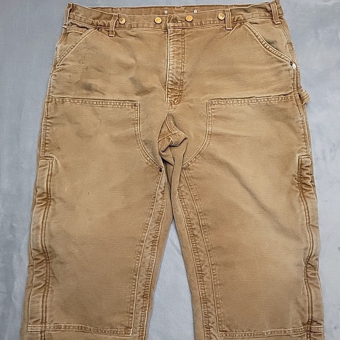 Carhartt VINTAGE Carhartt Pants Carpenter 42x30 Double Knee Insulated Canvas Brown Men Regular 5-Pocket Classic Workwear B194 Size US 42 / EU 58 - 3 Thumbnail