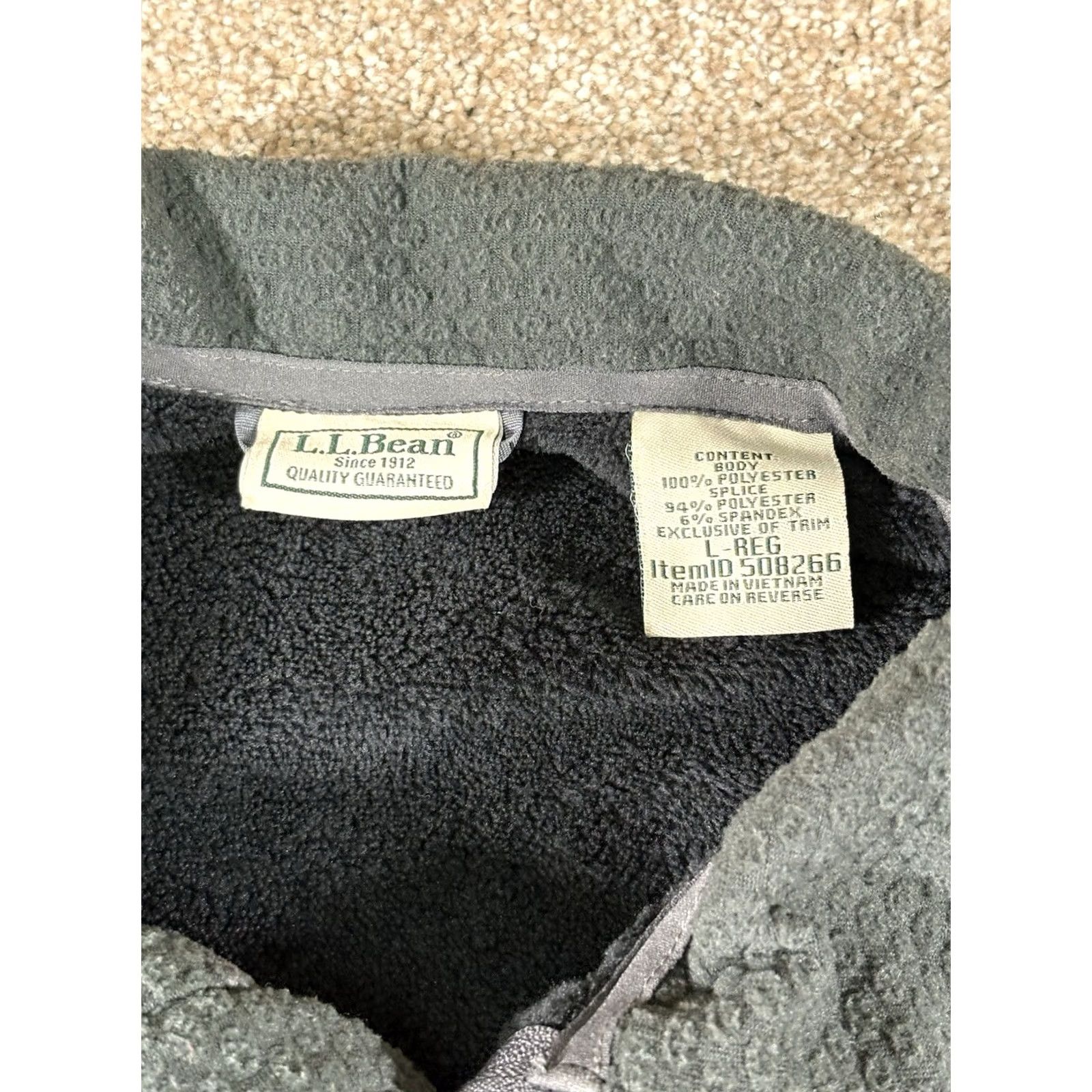 Vintage VINTAGE L.L. Bean Fleece Jacket Full Zip-UP Black Men Large Regular ZIP Front USA Theme Coat Mens Size US L / EU 52-54 / 3 - 3 Thumbnail