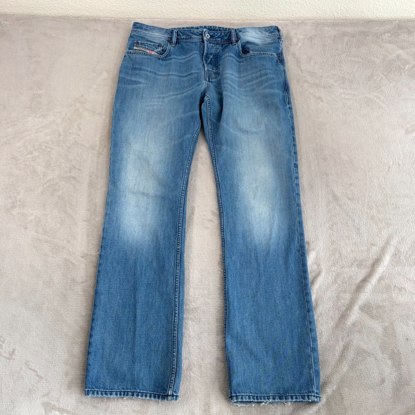 Diesel Diesel Zatiny Jeans Men 36x34 Bootcut 5-Pocket Blue Distressed Button Fly Denim Regular Rise Mid Vintage: No Size US 36 / EU 52 - 6 Thumbnail