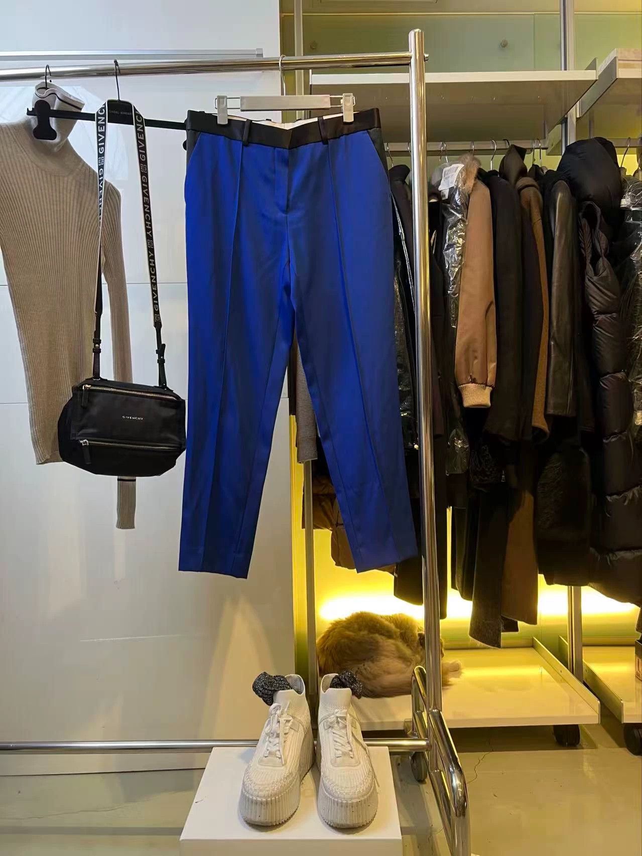 Celine Celine100% Premium Wool Pants w/ Black Satin Waist & Pockets Size 26" / US 2 / IT 38 - 2 Thumbnail