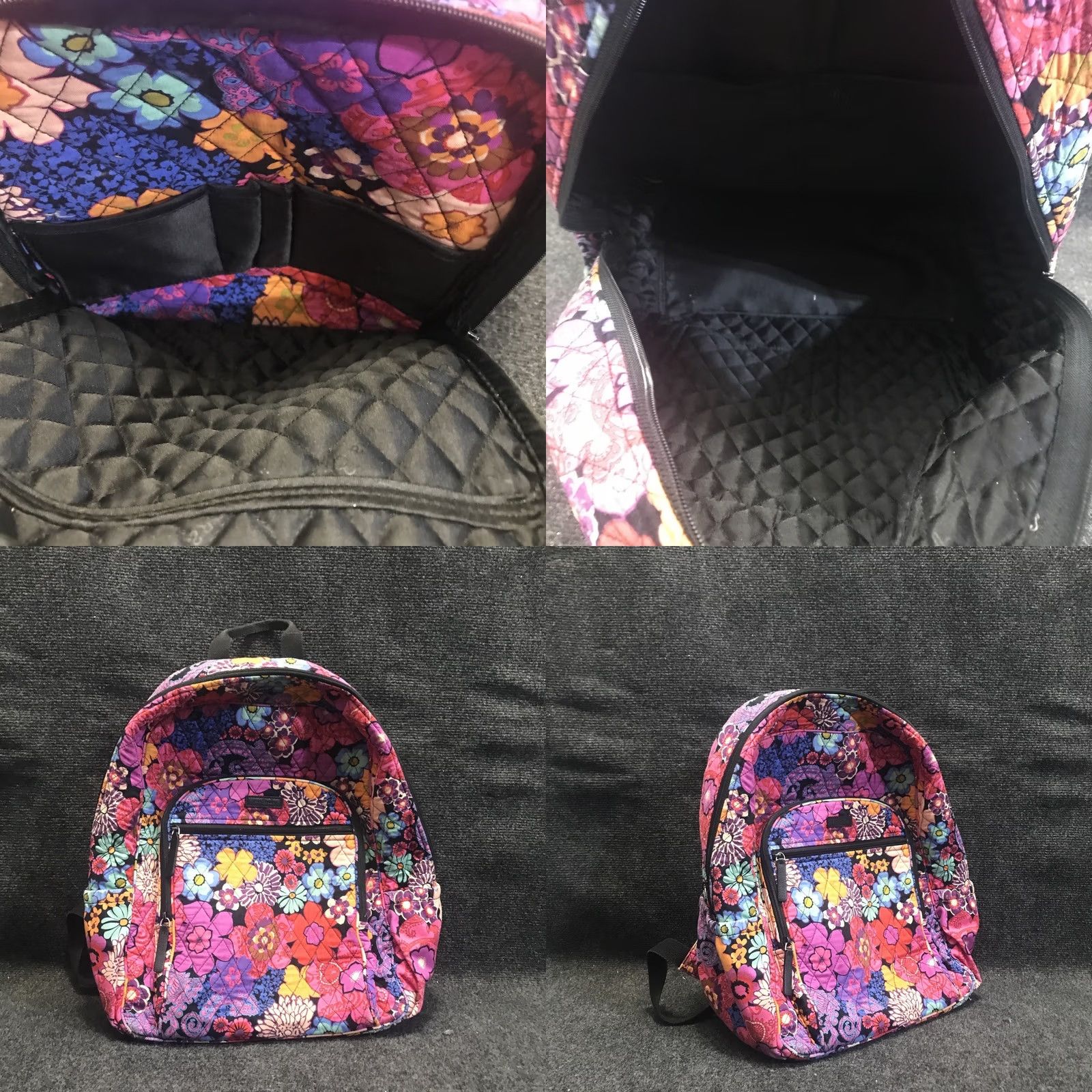 Vera Bradley Vera Bradley Campus Backpack Fiesta Floral Quilted Travel Bag 14314-G15 VBD17 Size ONE SIZE - 10 Thumbnail