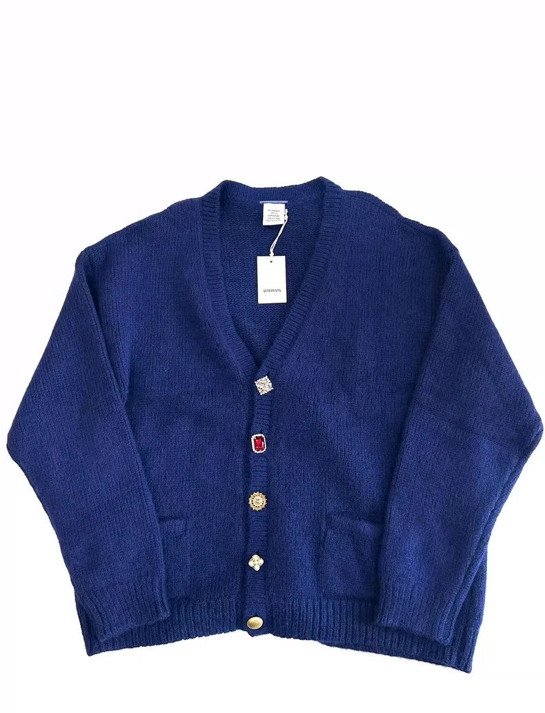 Vetements Vetements 22 blue open-front gem sweater Size US M / EU 48-50 / 2 - 1 Thumbnail