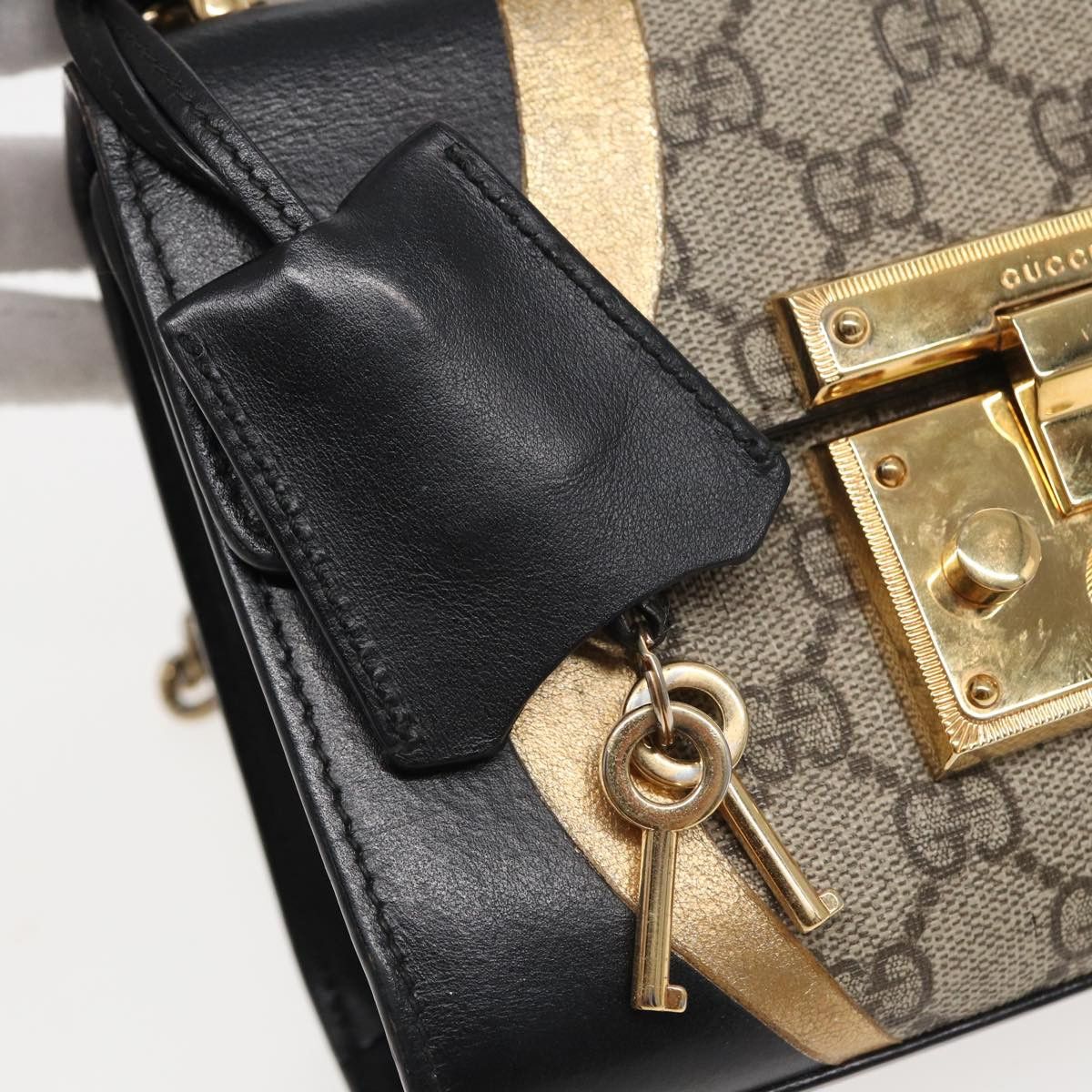 Gucci GUCCI Padlock GG Supreme Chain Shoulder Bag Pvc Beige Size ONE SIZE - 16 Thumbnail