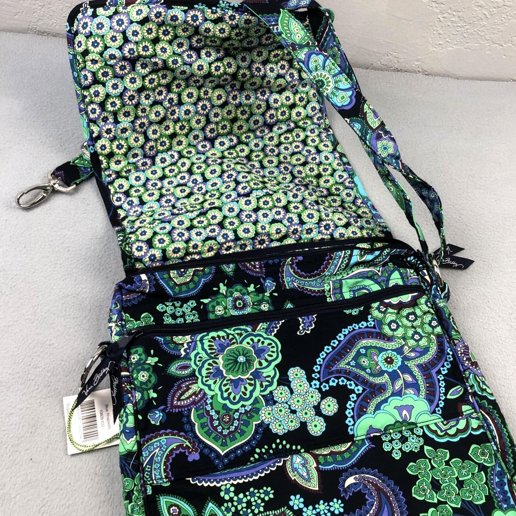 Vera Bradley Vera Bradley Bag Blue Rhapsody Mailbag Crossbody Purse Floral Handbag NEW Size ONE SIZE - 6 Thumbnail
