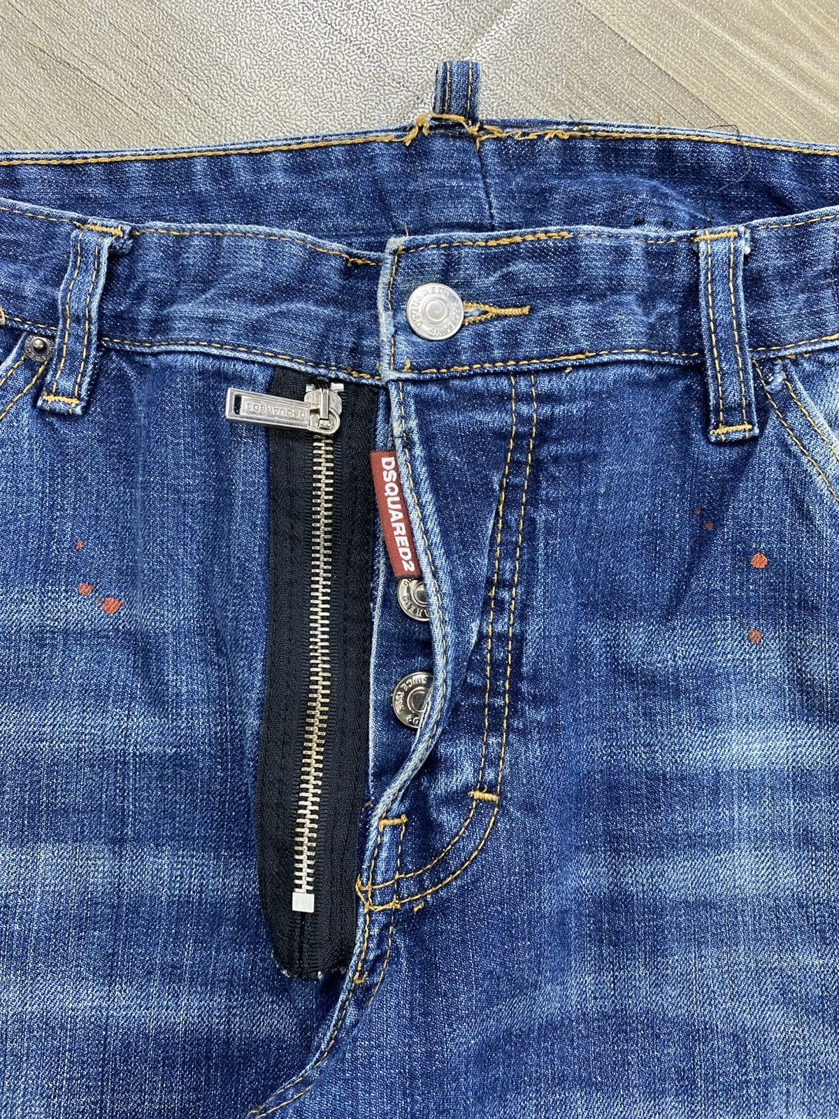 Dsquared2 2000s Dsquared2 Busted Distressed Patch Y2K Hype Faded Jeans Size US 31 - 5 Thumbnail