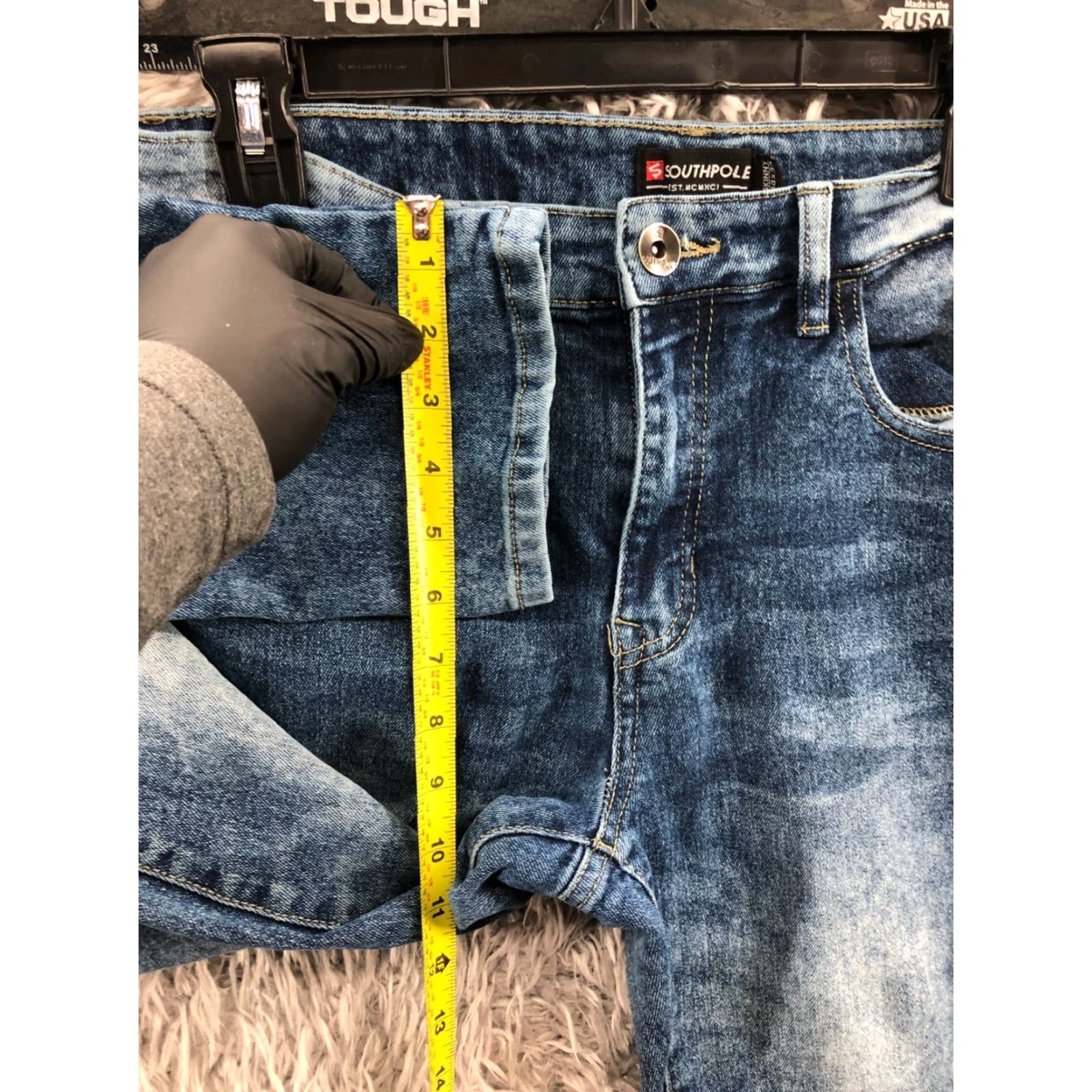 Southpole Southpole Jeans Skinny Mens 34x32 Regular Mid Blue Denim 5-Pocket Belt Loops Cotton Blend Size US 34 / EU 50 - 4 Thumbnail