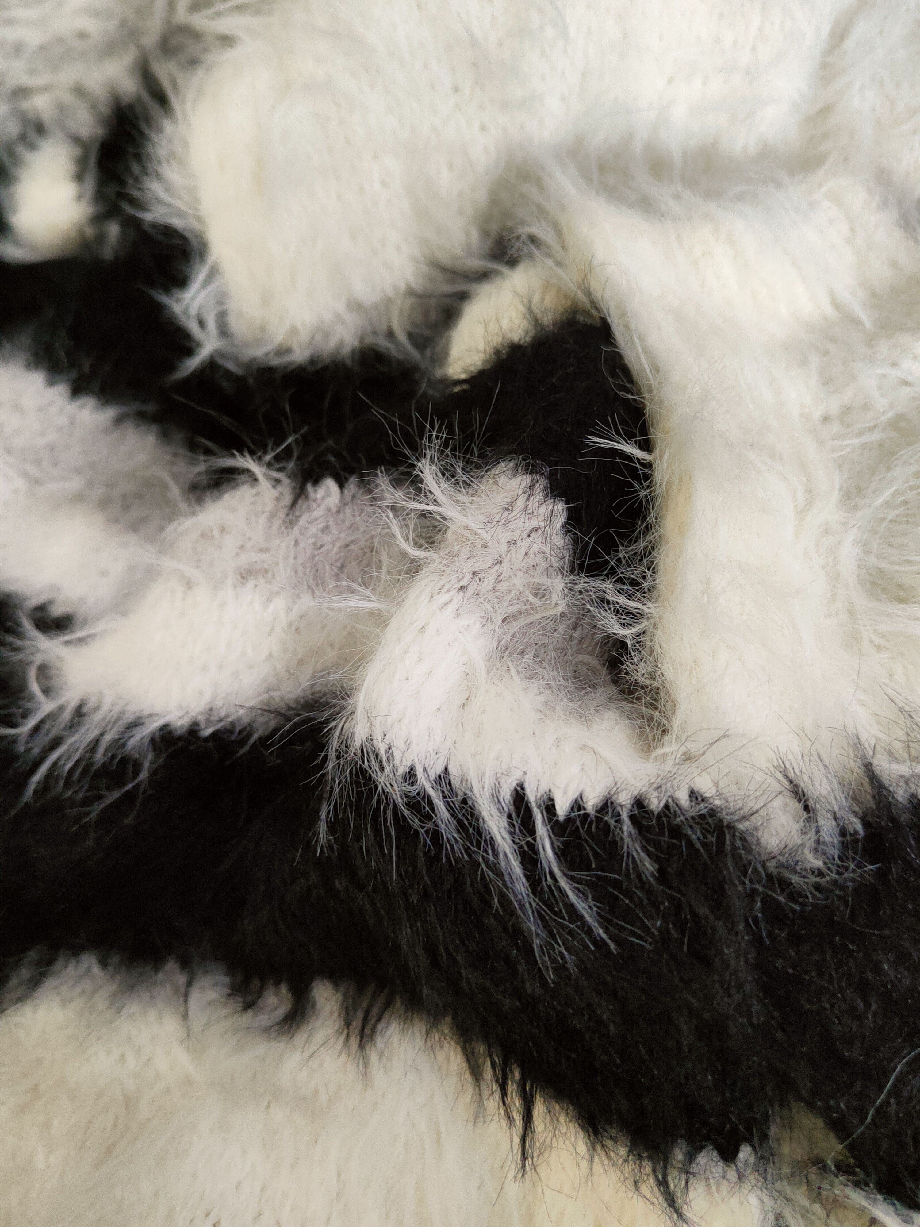 Japanese Brand DL Japan Black White shaggy Fur Mohair Knitwear #46-1017 Size L / US 10 / IT 46 - 11 Thumbnail