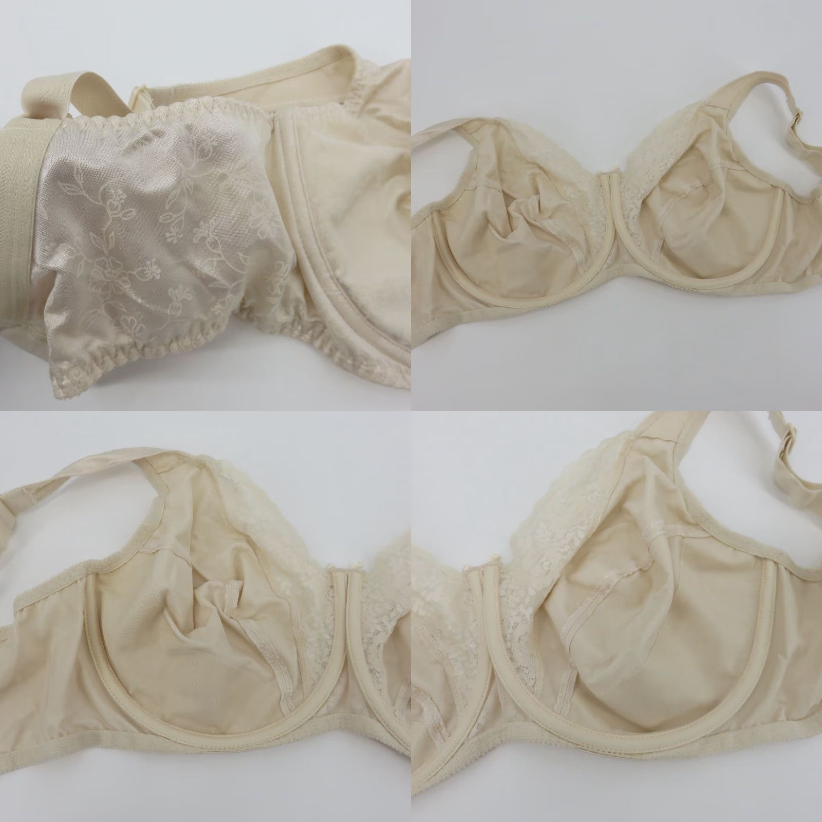 Vintage **Playtex 40DD Cream Floral Underwire Lift Support Bra** User: Playtex 40DD Cream Floral Underwire Lift Support Bra Size ONE SIZE - 8 Thumbnail