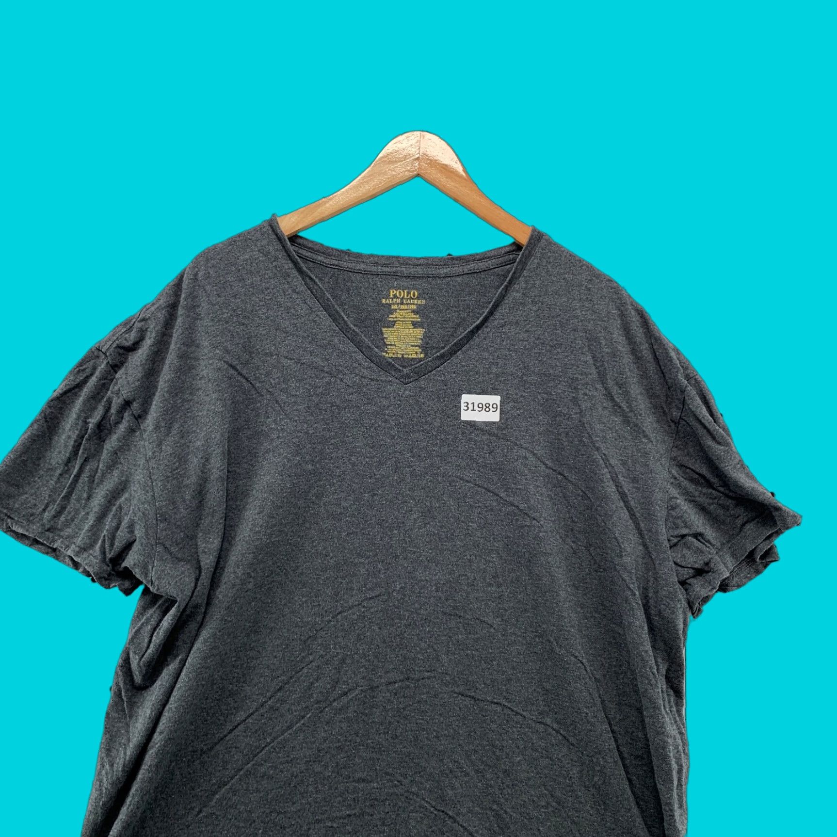 Polo Ralph Lauren Polo Ralph Lauren Shirt Mens XL Gray Pony V-Neck Casual 24.5x26.5 Size US XL / EU 56 / 4 - 1 Thumbnail