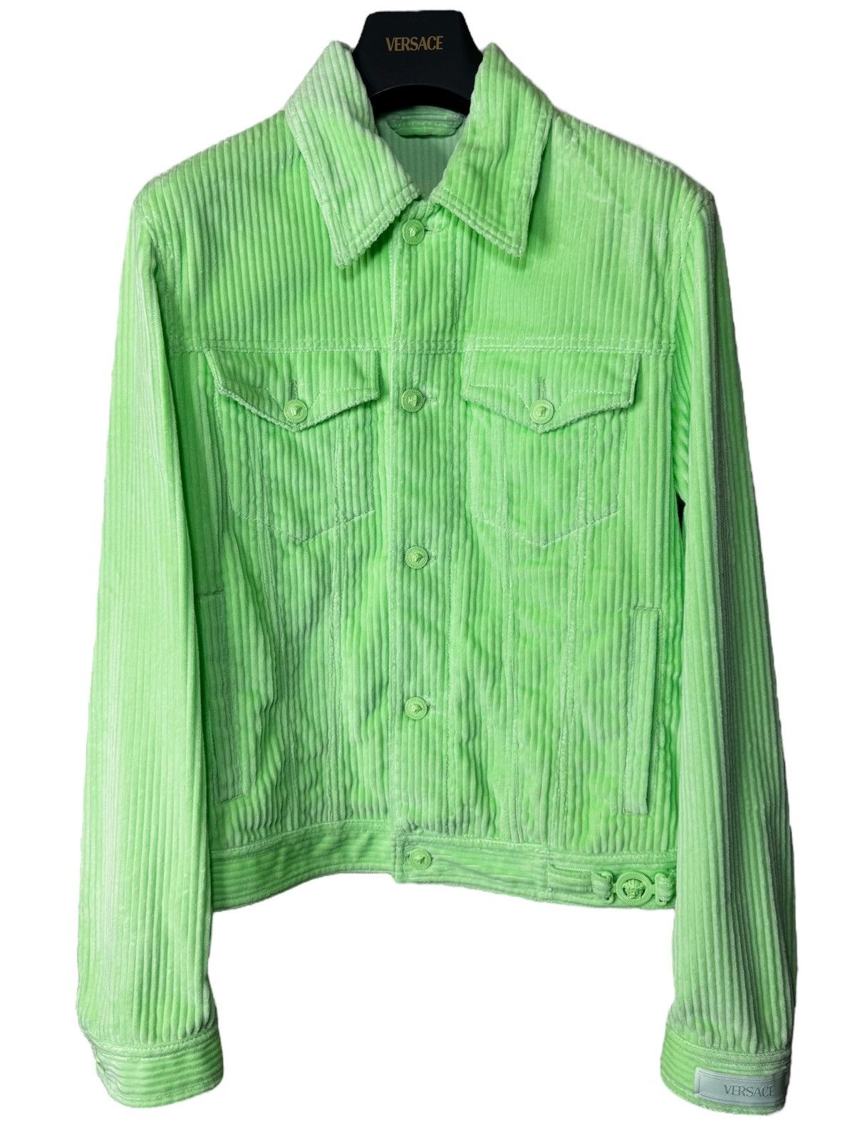 Versace Versace lime green corduroy jacket with Medusa buttons Size US M / EU 48-50 / 2 - 1 Thumbnail
