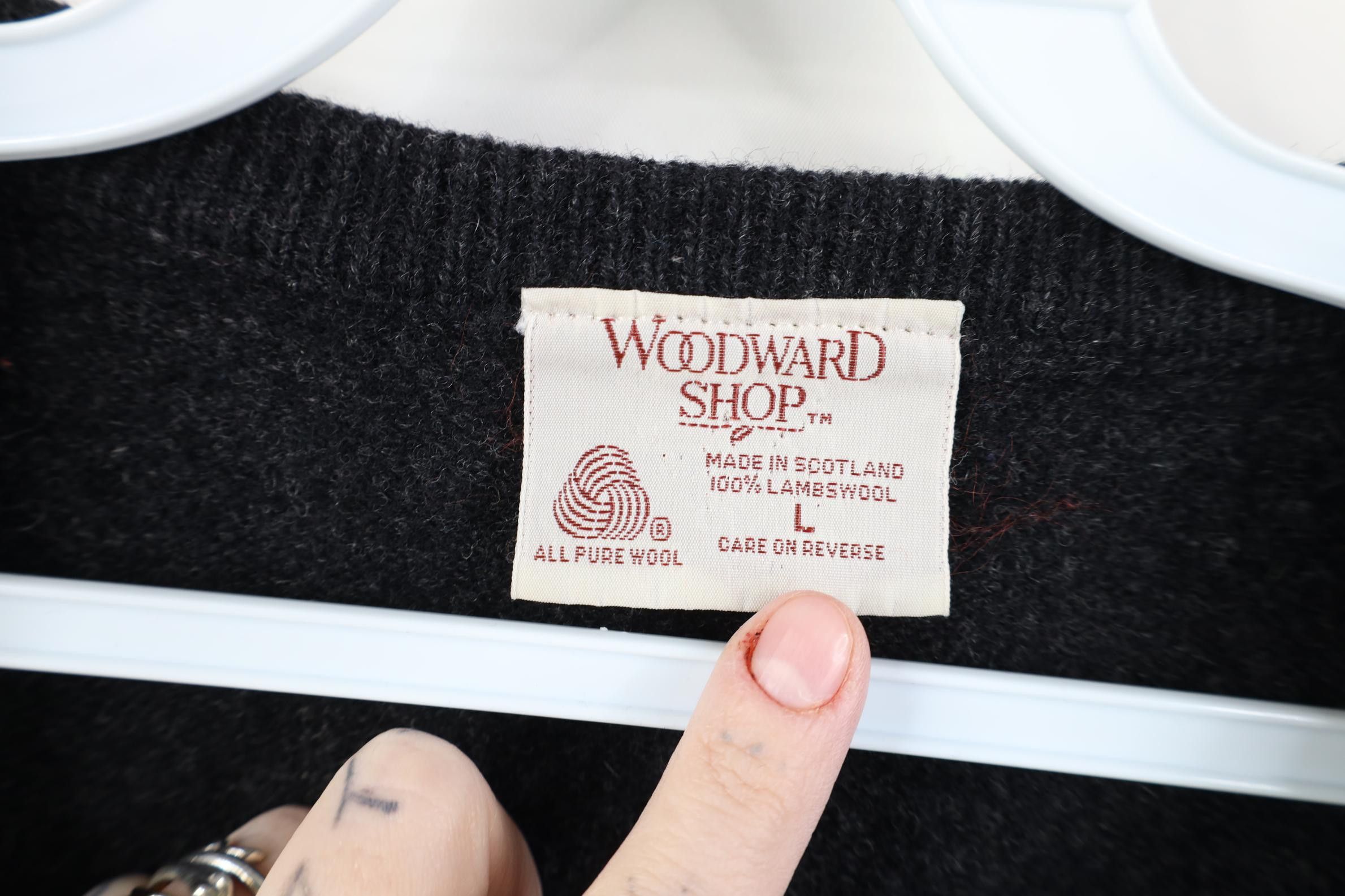Vintage Vintage 90s Streetwear Blank Lambswool Knit Sweater Gray Size US L / EU 52-54 / 3 - 4 Thumbnail