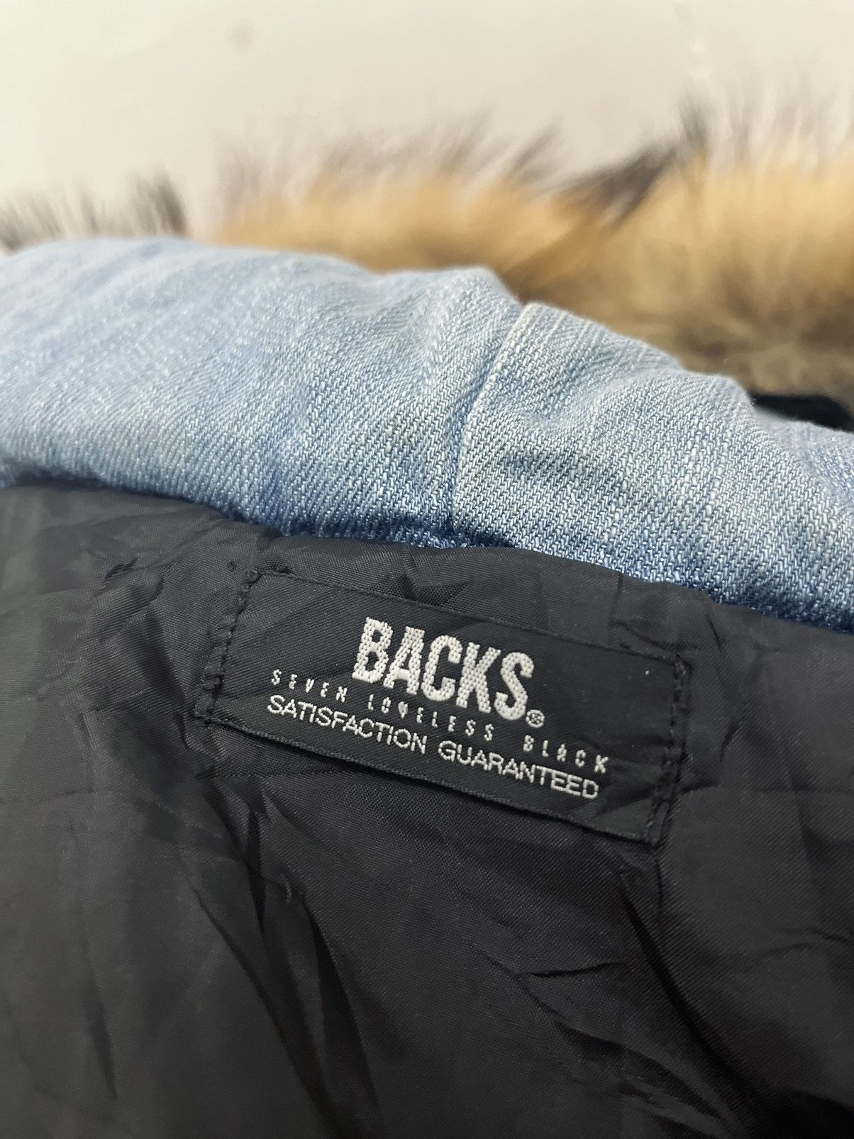 Japanese Brand Vest Denim Fur Double Hoodie by Backs Satisfaction Size US L / EU 52-54 / 3 - 5 Thumbnail