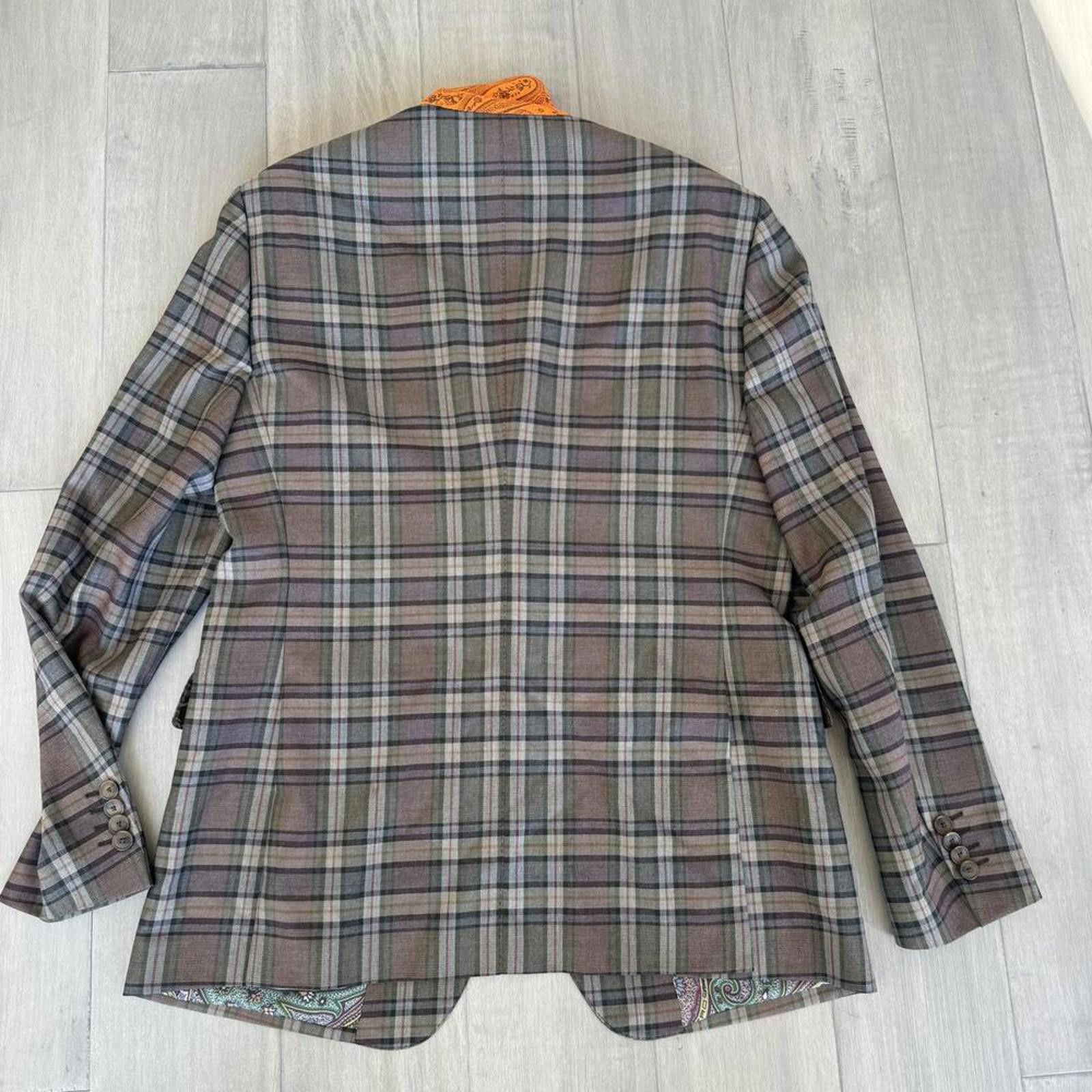 Etro Etro 54 Men's Wool Plaid Blazer | Paisley Lining Size 44R - 9 Thumbnail
