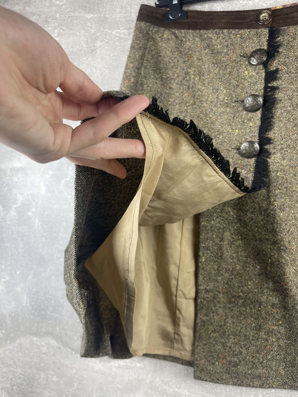Dolce & Gabbana Dolce&Gabbana Vintage Archives Brown Tweed Buttons Skirt Size 30" / US 8 / IT 44 - 6 Thumbnail