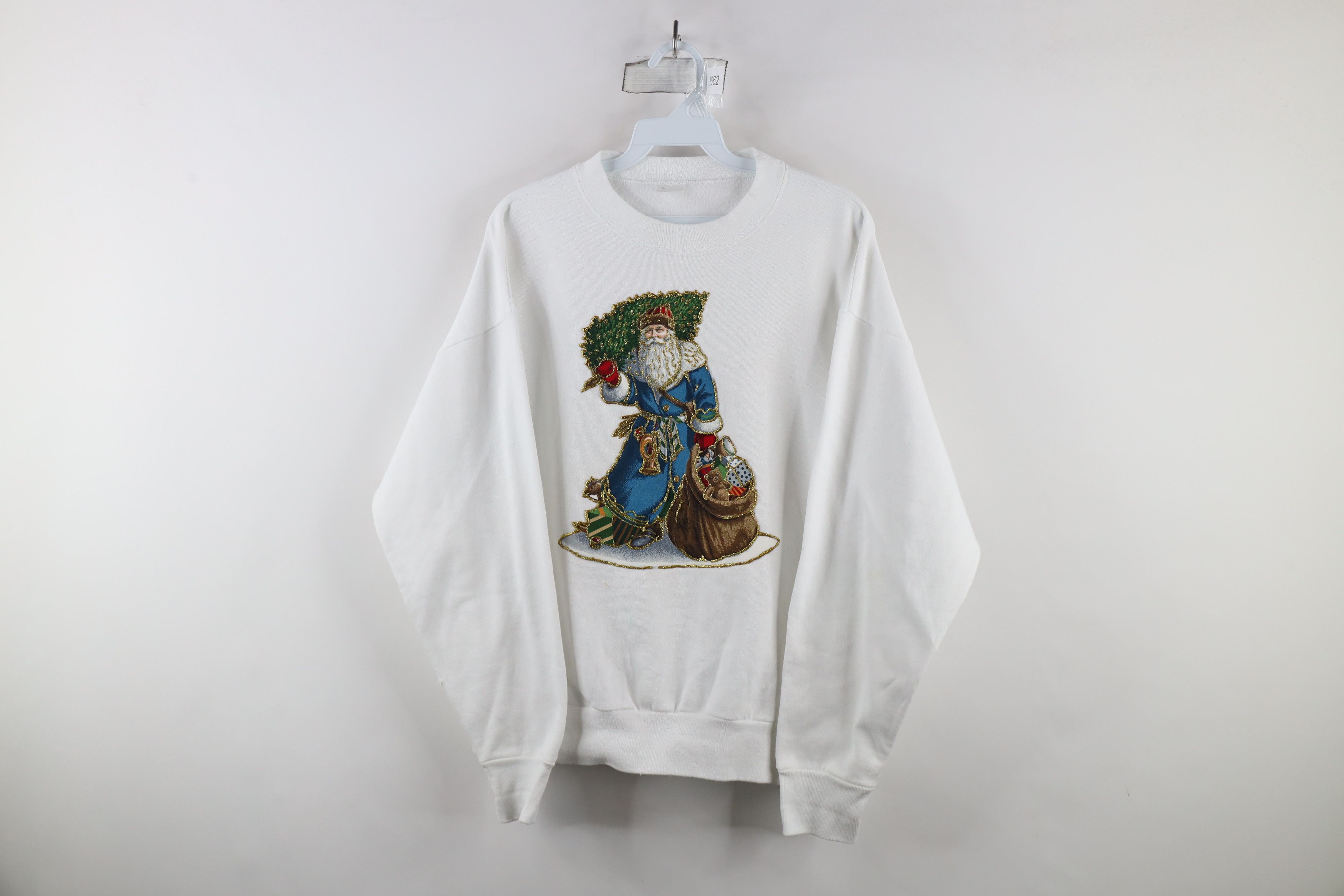 Vintage Vintage 90s Streetwear Christmas Santa Glitter Sweatshirt Size L / US 10 / IT 46 - 1 Thumbnail