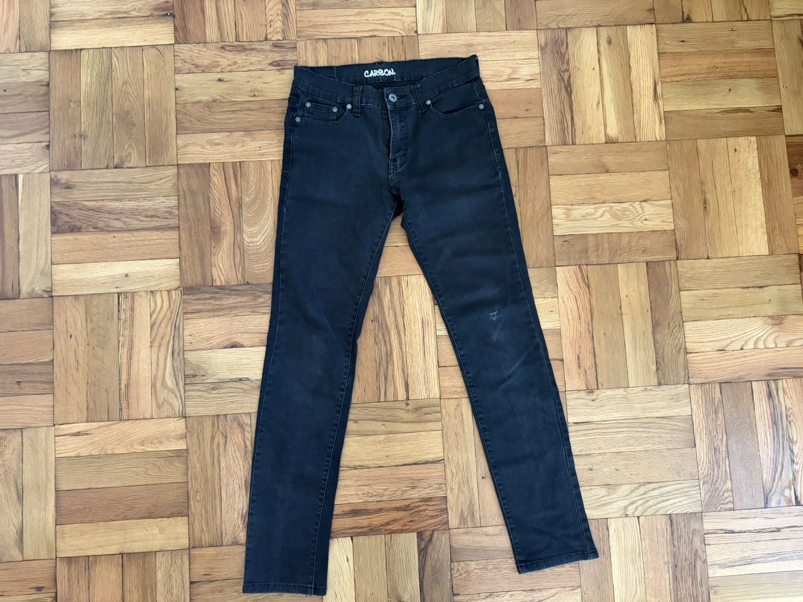 Carbon Y2K Black Studded Skinny Jeans Mens 29 Size US 29 - 3 Thumbnail