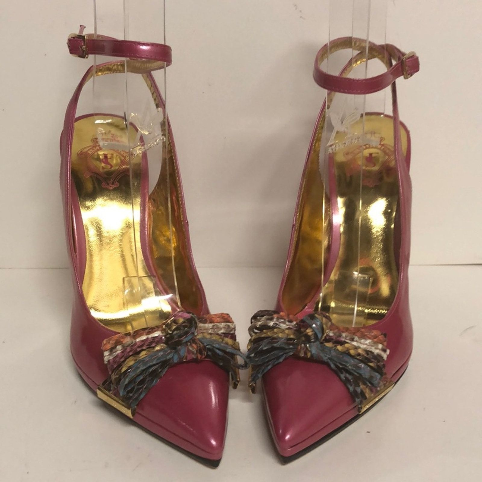 & Other Stories Francesco Sacco Made in Italy Pink Heel wPythonBow Size US 7 / IT 37 - 1 Thumbnail