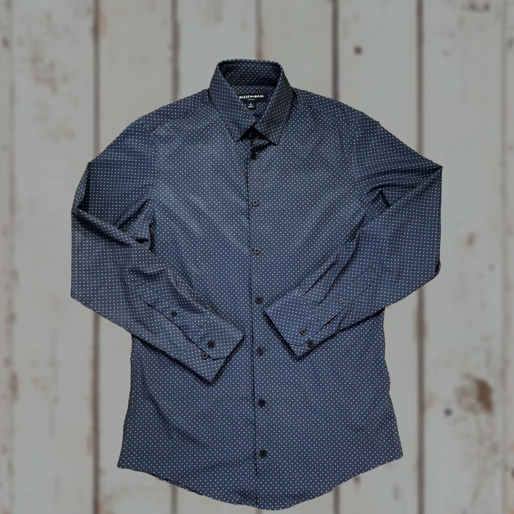 Mizzen+Main Mizzen+Main Shirt Mens Small Blue Micro Dot Leeward Trim Performance Button Down Size US S / EU 44-46 / 1 - 1 Thumbnail