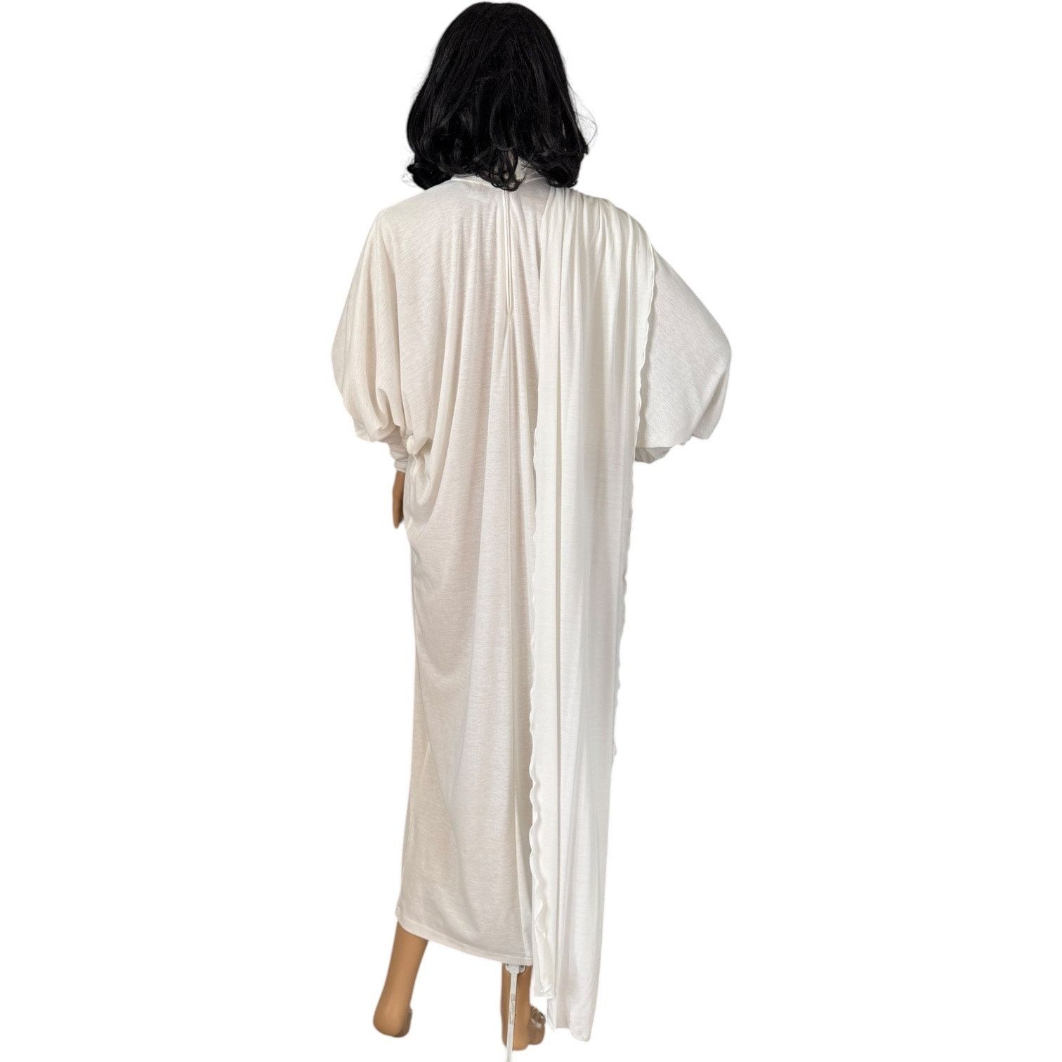 Vintage NWT Marcy & Co 1970s–80s White Rhinestone Caftan Gown sash M Size M / US 6-8 / IT 42-44 - 6 Thumbnail