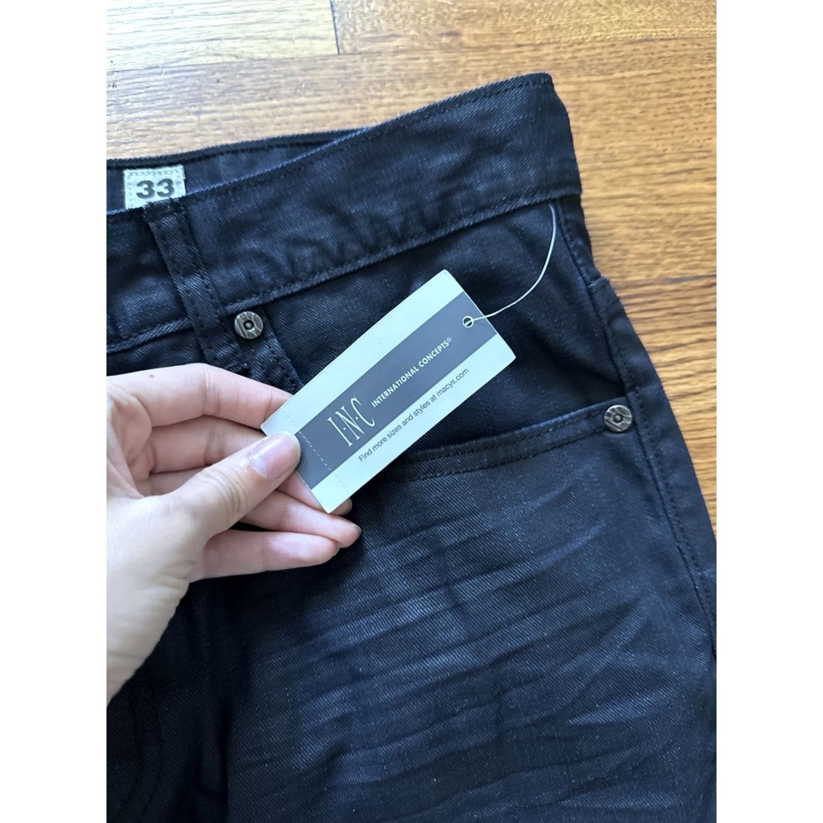 Vintage INC Berlin Slim Straight Jeans 33/30 Black Men Regular Slim NWT C26 Size US 33 - 5 Thumbnail