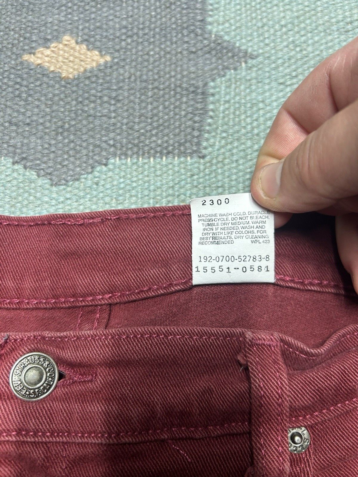 Levi's Vtg Levi’s 550 jeans maroon relaxed tapered womens 12 31x30 Size 31" - 9 Thumbnail