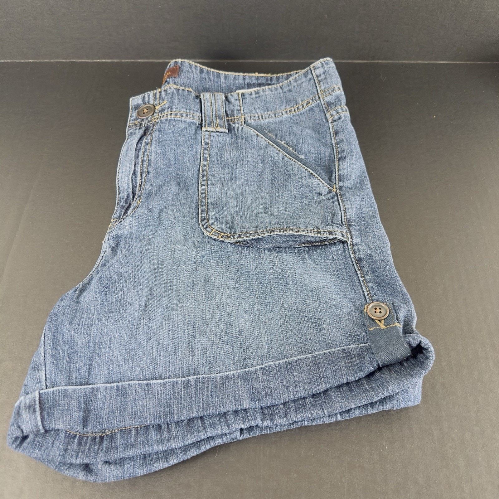 Lee Lee One True Fit Denim Jean Shorts 16M Blue Cuffed Mom VTG Size 38" / US 16 / IT 52 - 7 Thumbnail