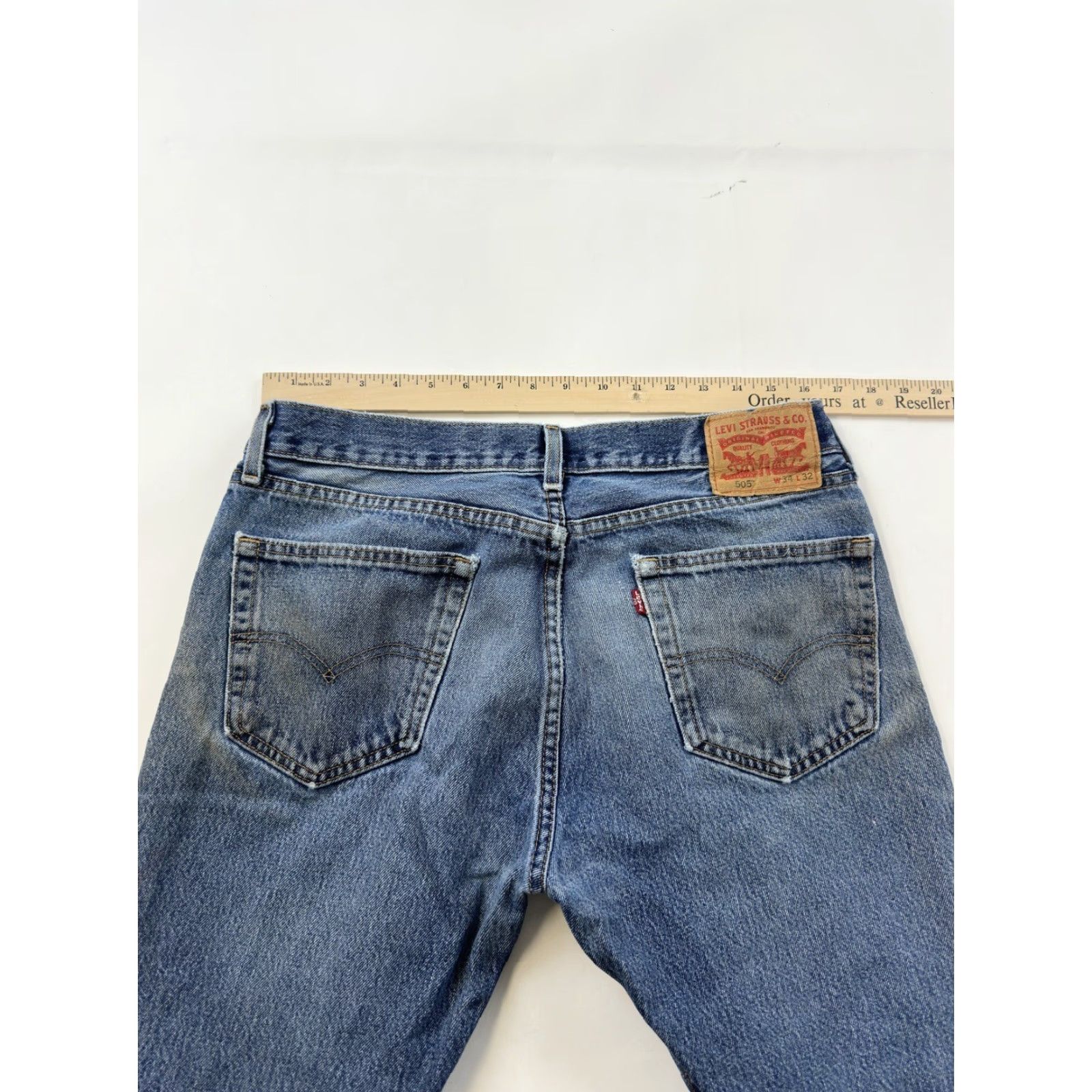 Vintage VINTAGE Levis 505 Jeans Men’s Size 32x29 Blue Denim Cotton Zip Straight Regular 34x32 Inseam 29 Men Size US 32 / EU 48 - 7 Thumbnail