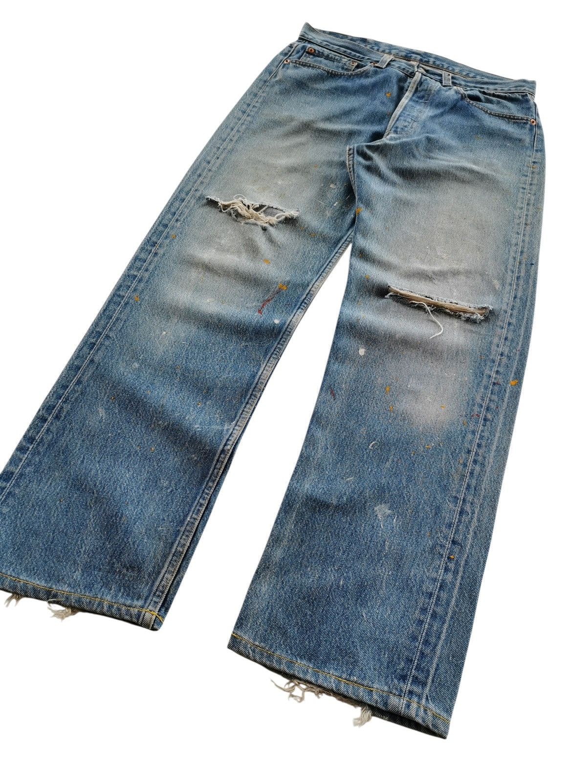 Levi's Vintage Levi's 501 Denim Jeans Paint Splattered Size 32x29 Size US 32 / EU 48 - 4 Thumbnail