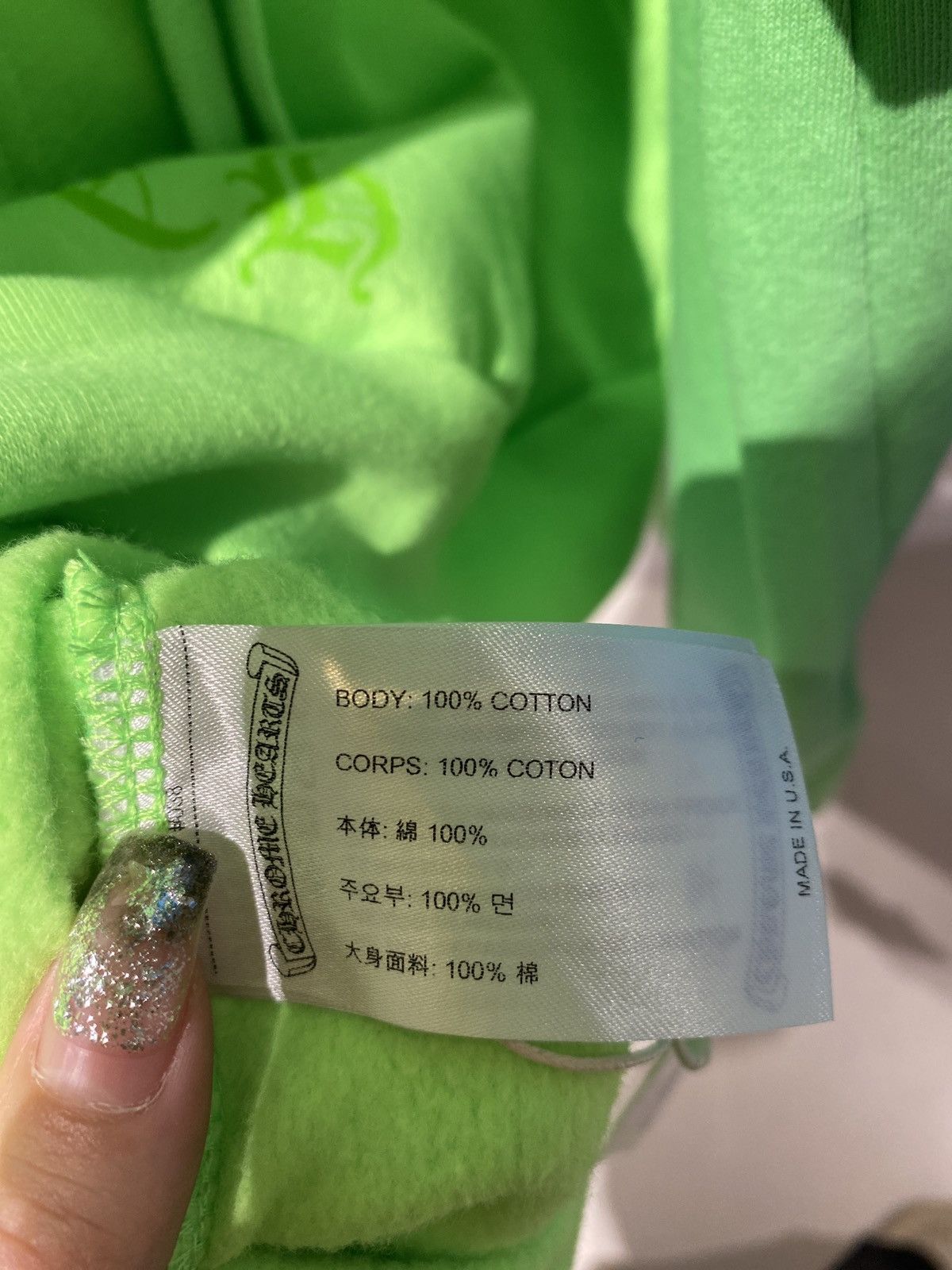 Chrome Hearts Chrome Hearts Script Logo Neon Green Hoodie Size US M / EU 48-50 / 2 - 6 Thumbnail