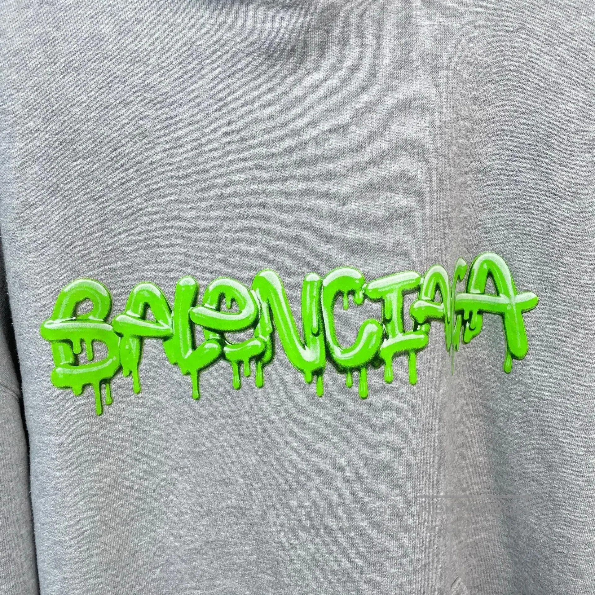 Balenciaga Balenciaga Grey Dripping Print Letter Hoodie| Size US L / EU 52-54 / 3 - 3 Thumbnail