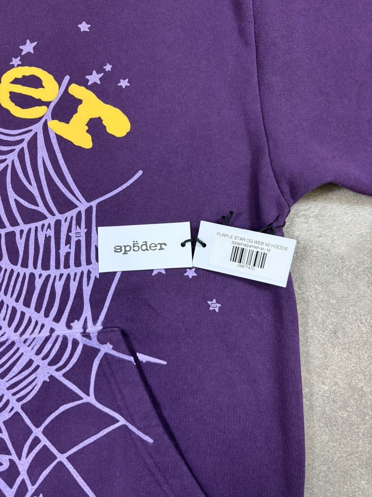 Sp5der Sp5der OG Web V2 Star Hoodie, Purple Size US M / EU 48-50 / 2 - 6 Thumbnail