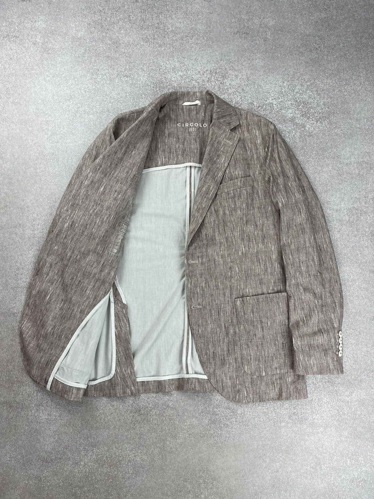 Circolo 1901 Circolo 1901 Slim Fit Herringbone Blazer Jacket Size 54 Size US L / EU 52-54 / 3 - 8 Thumbnail