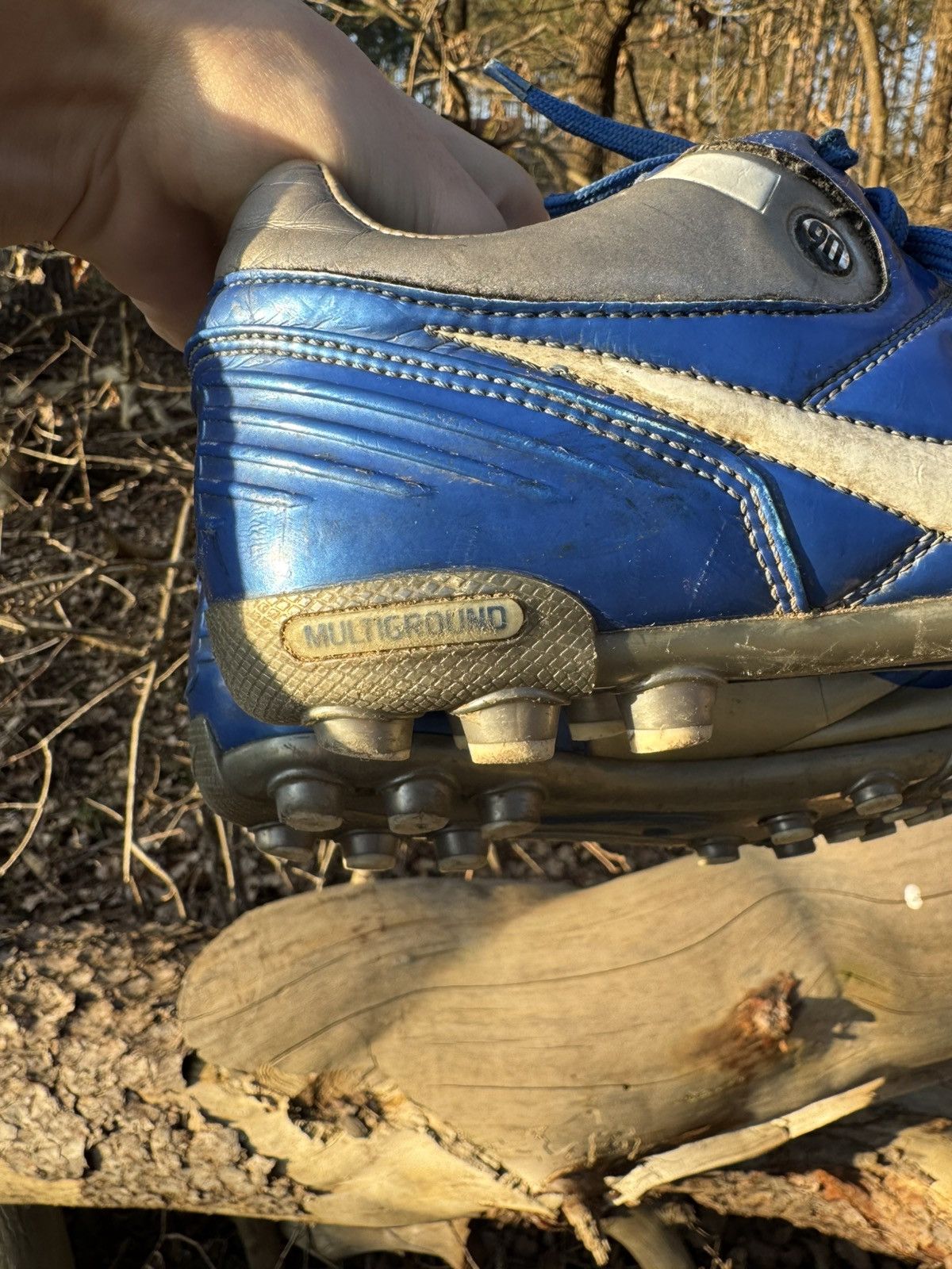 Nike Nike Tiempo Blue Leather Soccer Cleats Vintage Football Boot Size US 6 / IT 36 - 7 Thumbnail