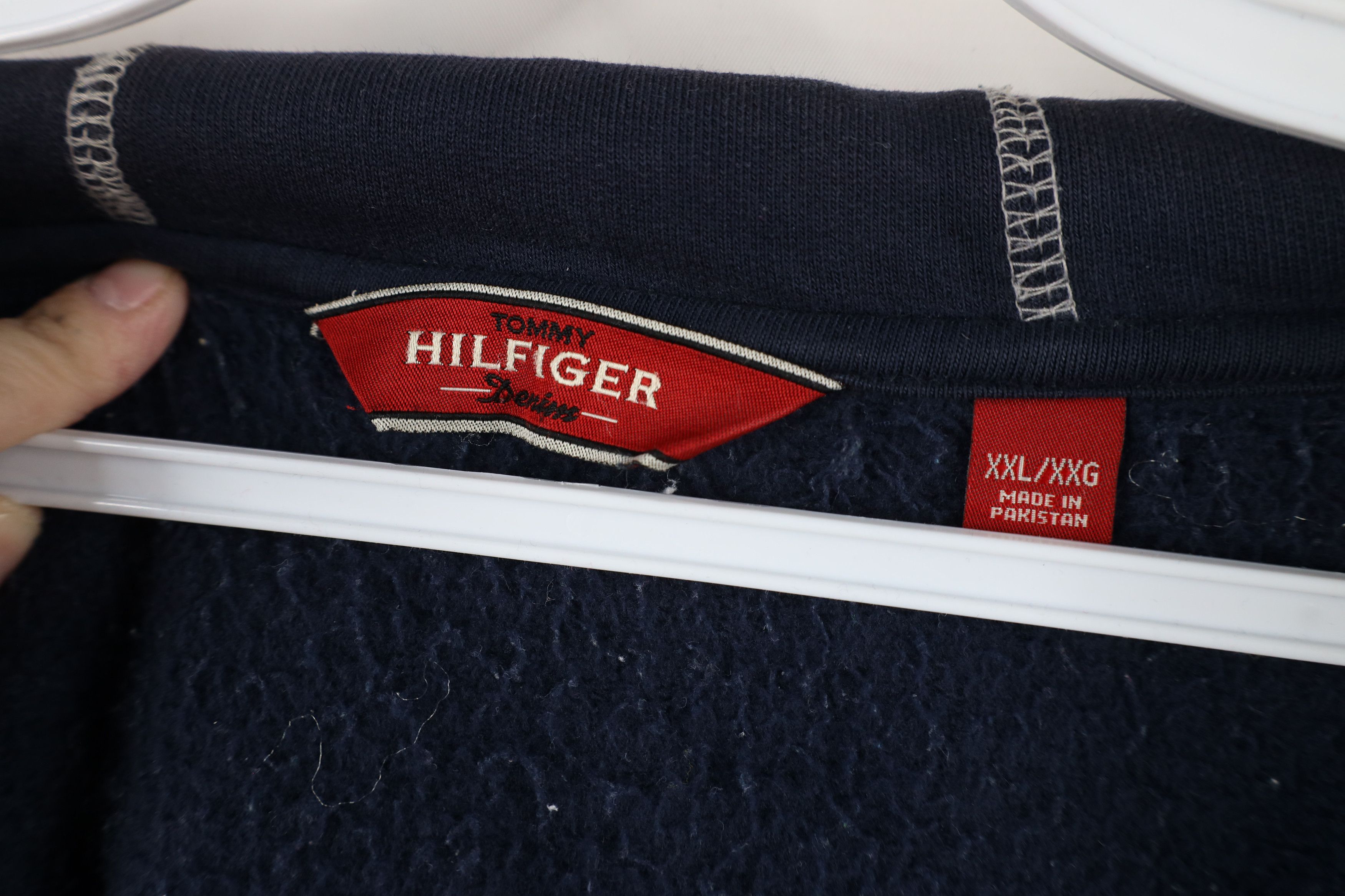 Tommy Hilfiger × Vintage Vintage Y2K Tommy Hilfiger Heavyweight Full Zip Hoodie Blue Size US XXL / EU 58 / 5 - 14 Thumbnail