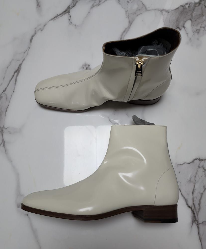 Tom Ford o1sm1stk0824 Zipper Detail Midrun Chelsea Boots in Ivory Size US 10 / EU 43 - 2 Thumbnail