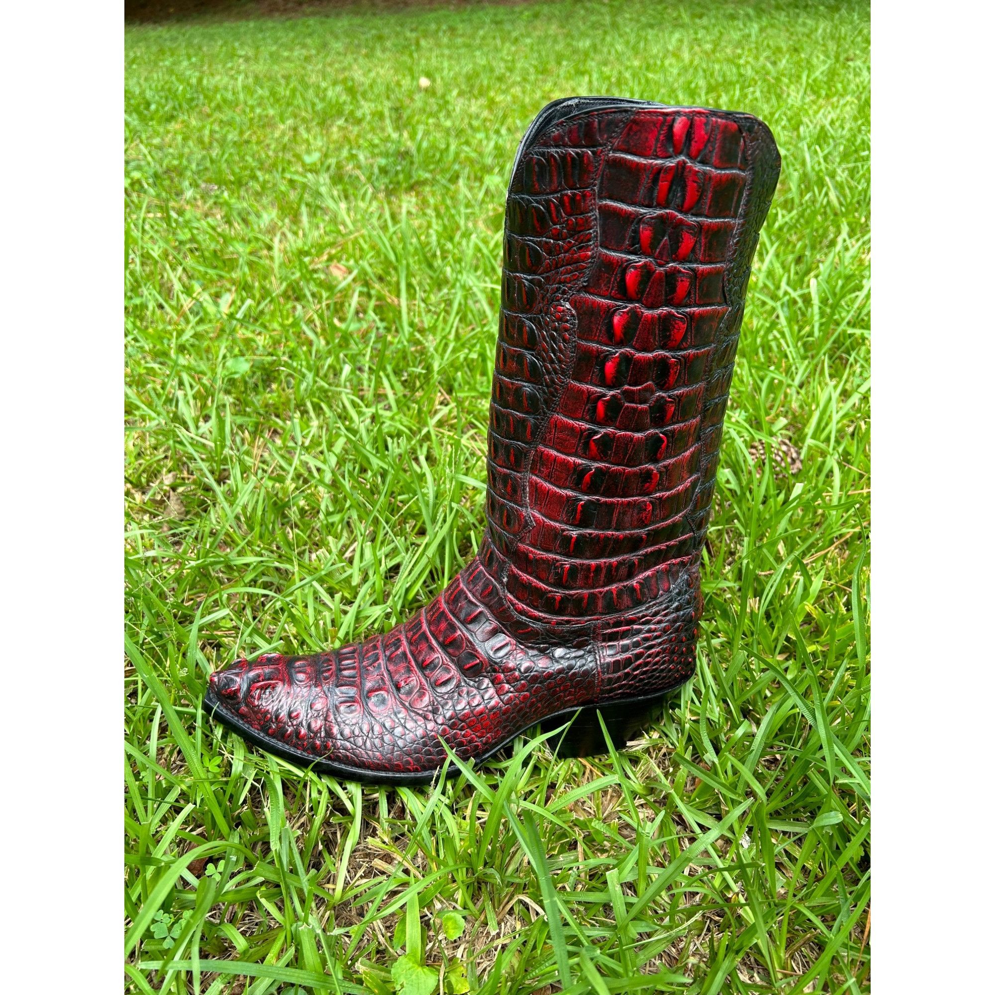 Other Tres Outlaws Black Cherry Hornback Alligator Men 11.5 Cowboy Size US 11.5 / EU 44-45 - 16 Thumbnail