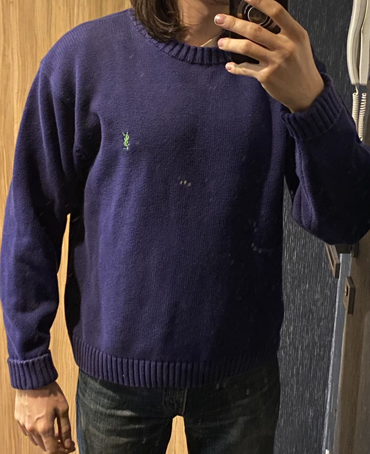 Yves Saint Laurent Navy YSL Sweater Knit Vintage Yves Saint Laurent Sweatshirt Size US M / EU 48-50 / 2 - 14 Thumbnail