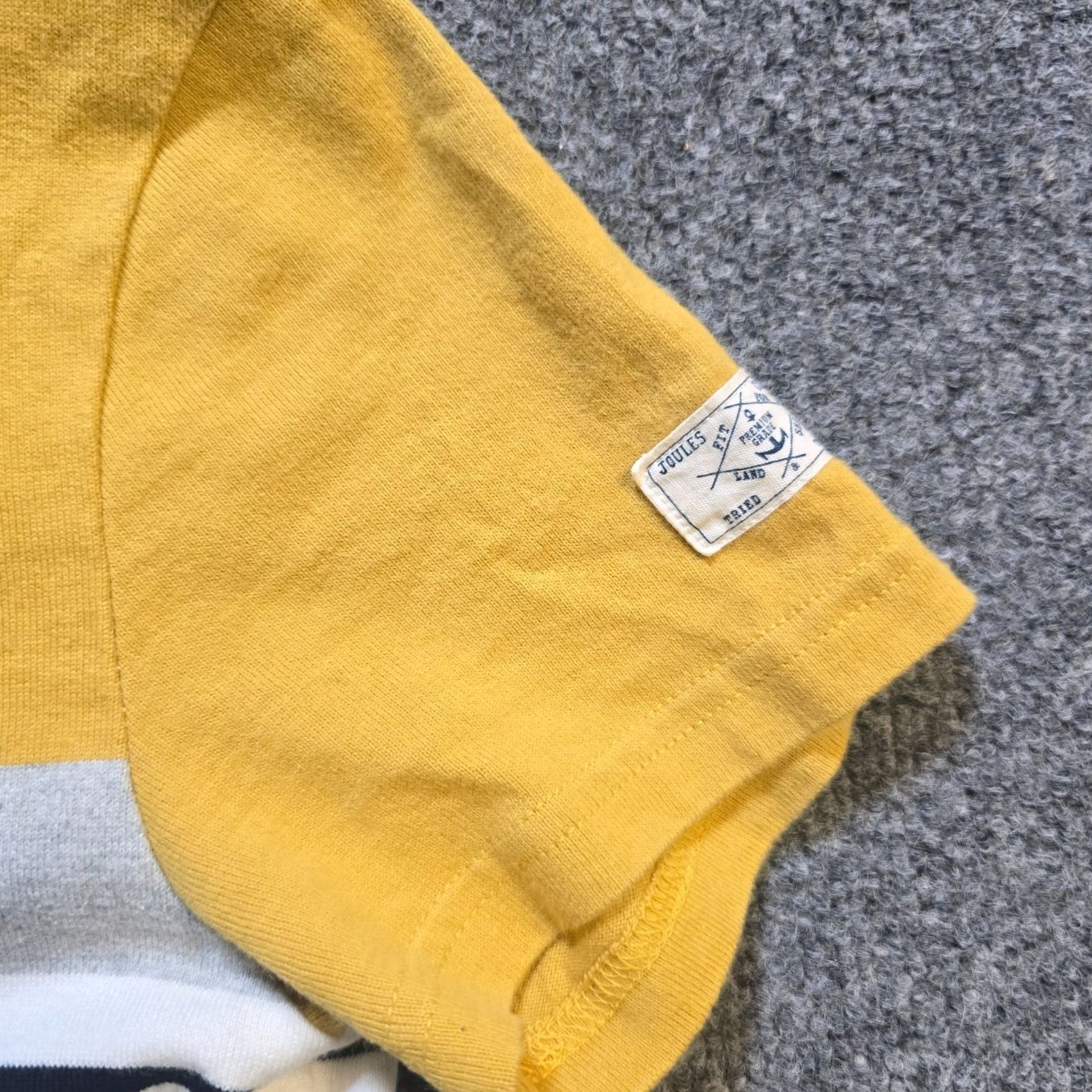 Vintage Joules Dress Womens Size 2 Yellow Striped Sheath Cap Sleeve Knit Cotton Nautical Casual Size XS / US 0-2 / IT 36-38 - 3 Thumbnail