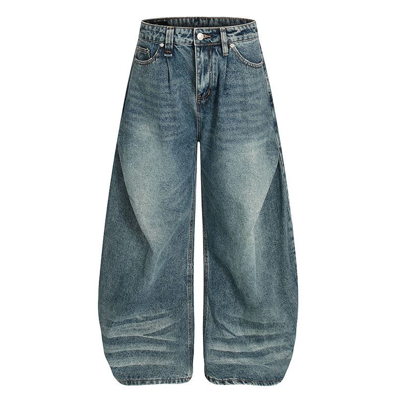 Vintage American retro washed distressed patchwork jeans for men Size US 34 / EU 50 - 1 Thumbnail