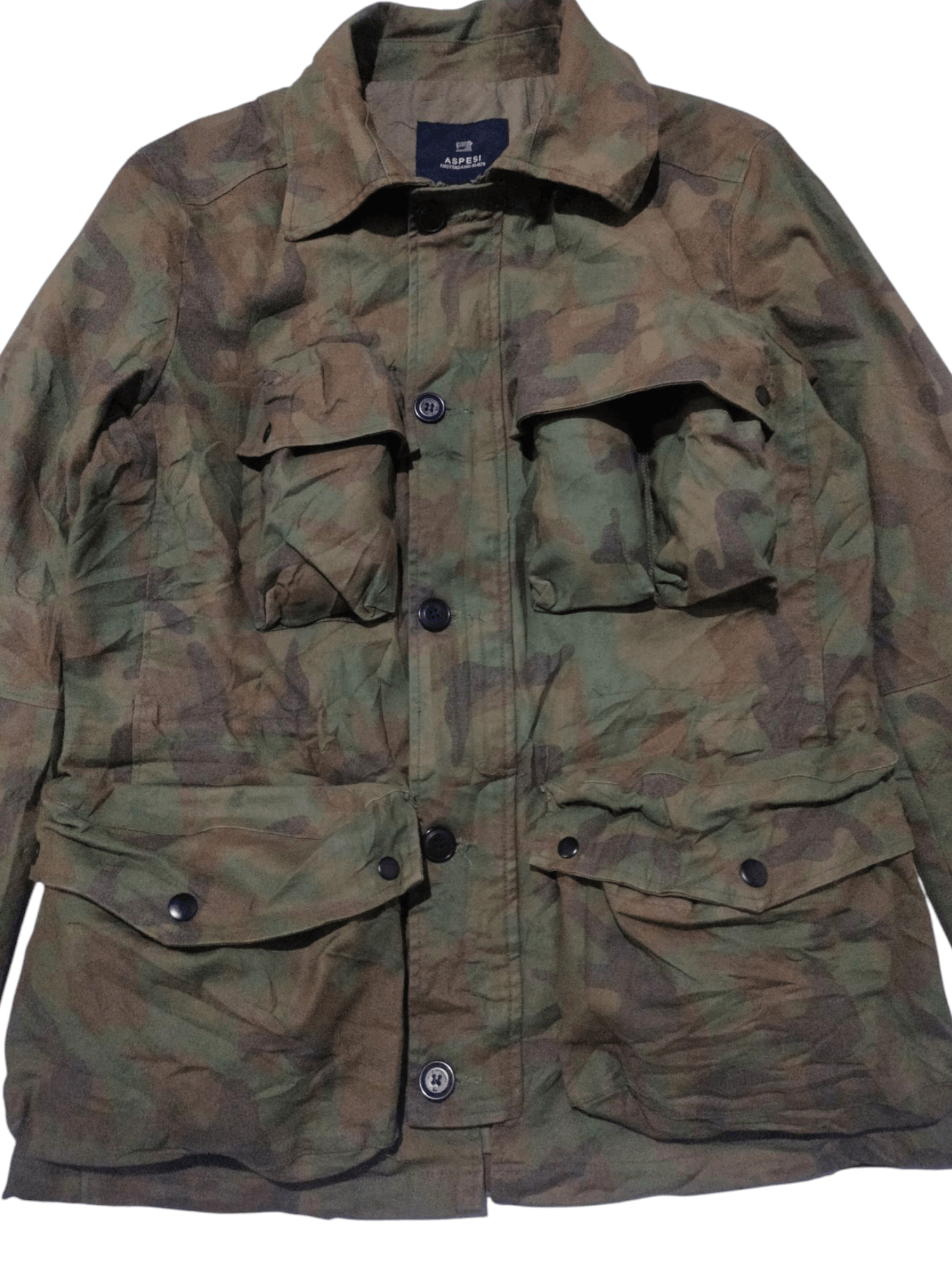 Aspesi Aspesi Amsterdam Blauw 3D Pocket Military Camo Jacket Size US M / EU 48-50 / 2 - 6 Thumbnail