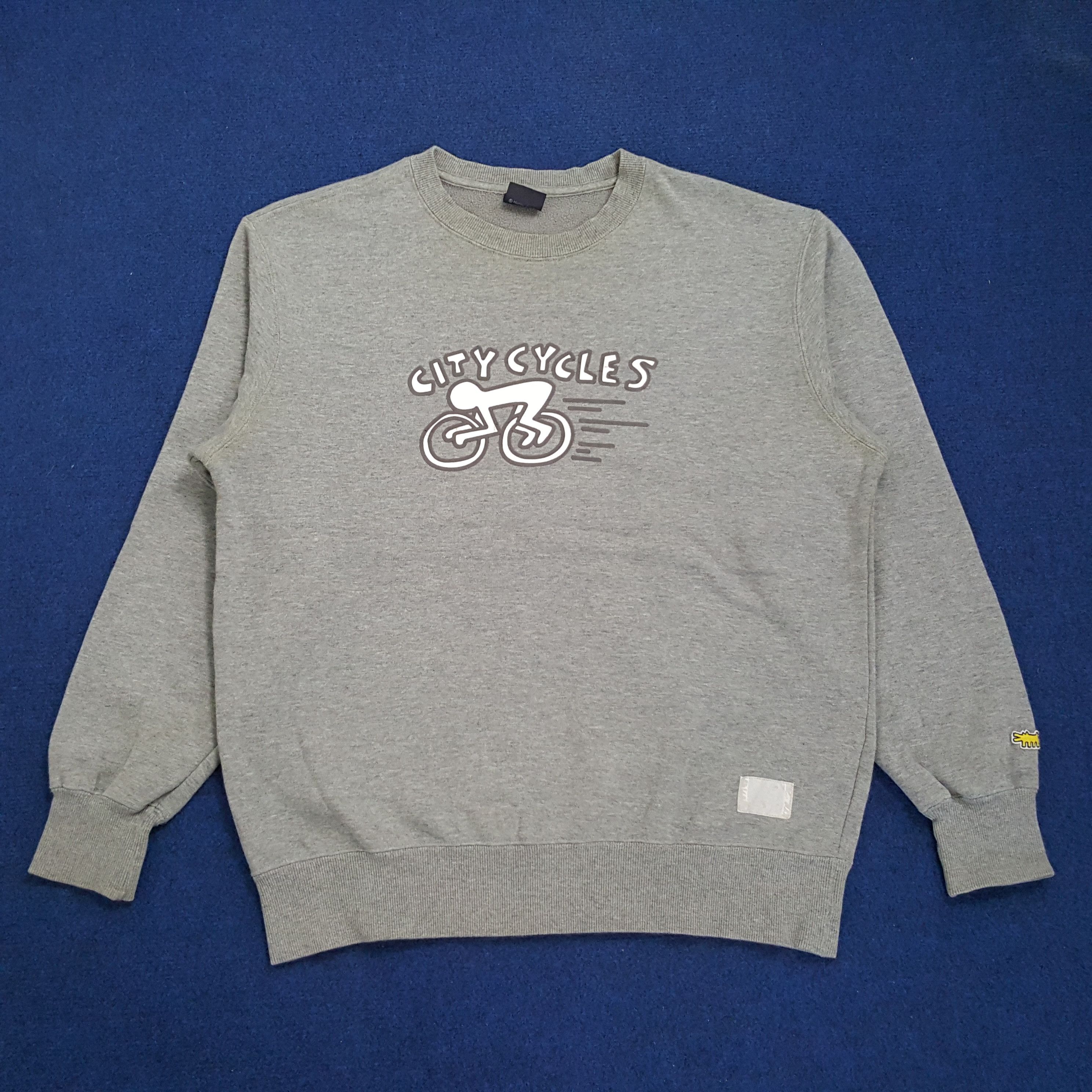 Keith Haring × Vintage Vintage Keith Haring Design City Cycles Sweatshirts Size US L / EU 52-54 / 3 - 1 Thumbnail