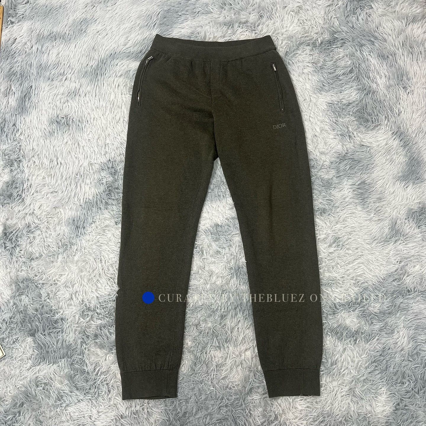 Dior Gray Embroidered Logo Sweatpants Size US 34 / EU 50 - 1 Thumbnail