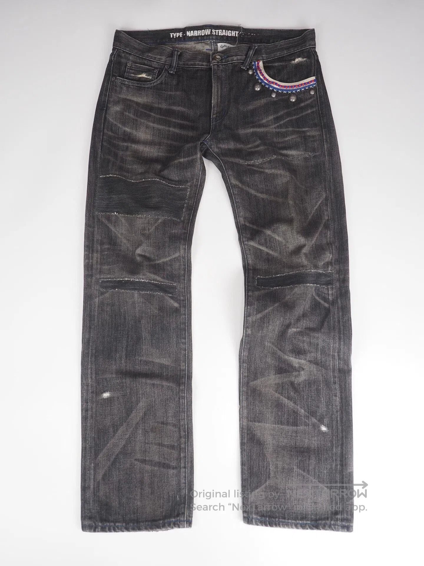 Neighborhood Neighborhood Beaded Savage Narrow Denim Black. Size US 34 / EU 50 - 2 Thumbnail