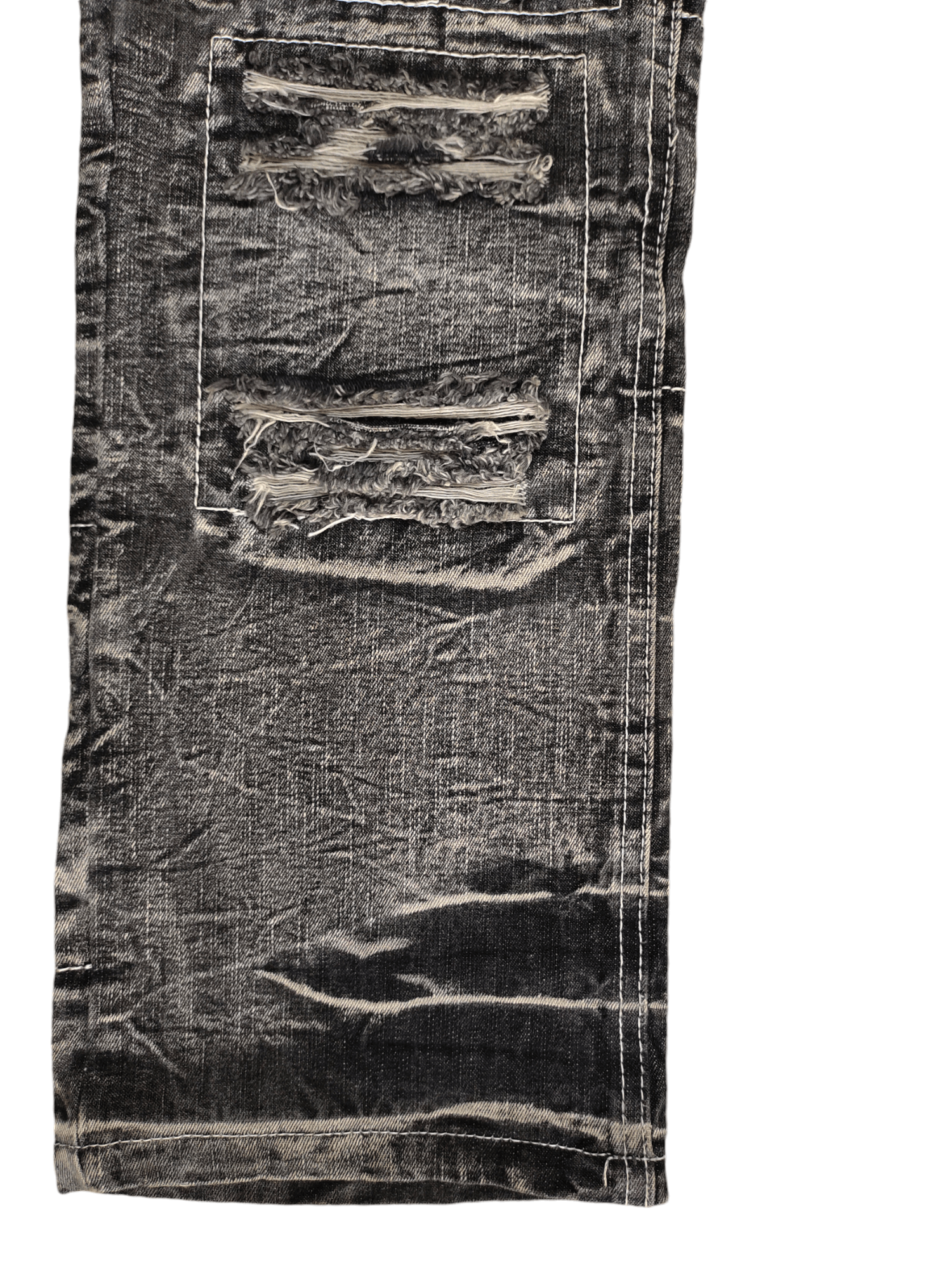LOWBOX Vintage Y2k Lowbox Clawmark Distress Faded Patchwork Jeans Size US 34 / EU 50 - 7 Thumbnail