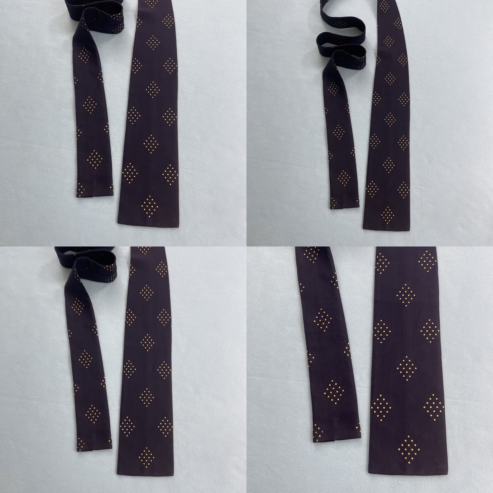 MCM VINTAGE Cavalier of Louisville Tie Neckwear Polka Dot Blue Yellow MCM Deco Rockabilly 3x53 Silk Necktie Men Size ONE SIZE - 10 Thumbnail